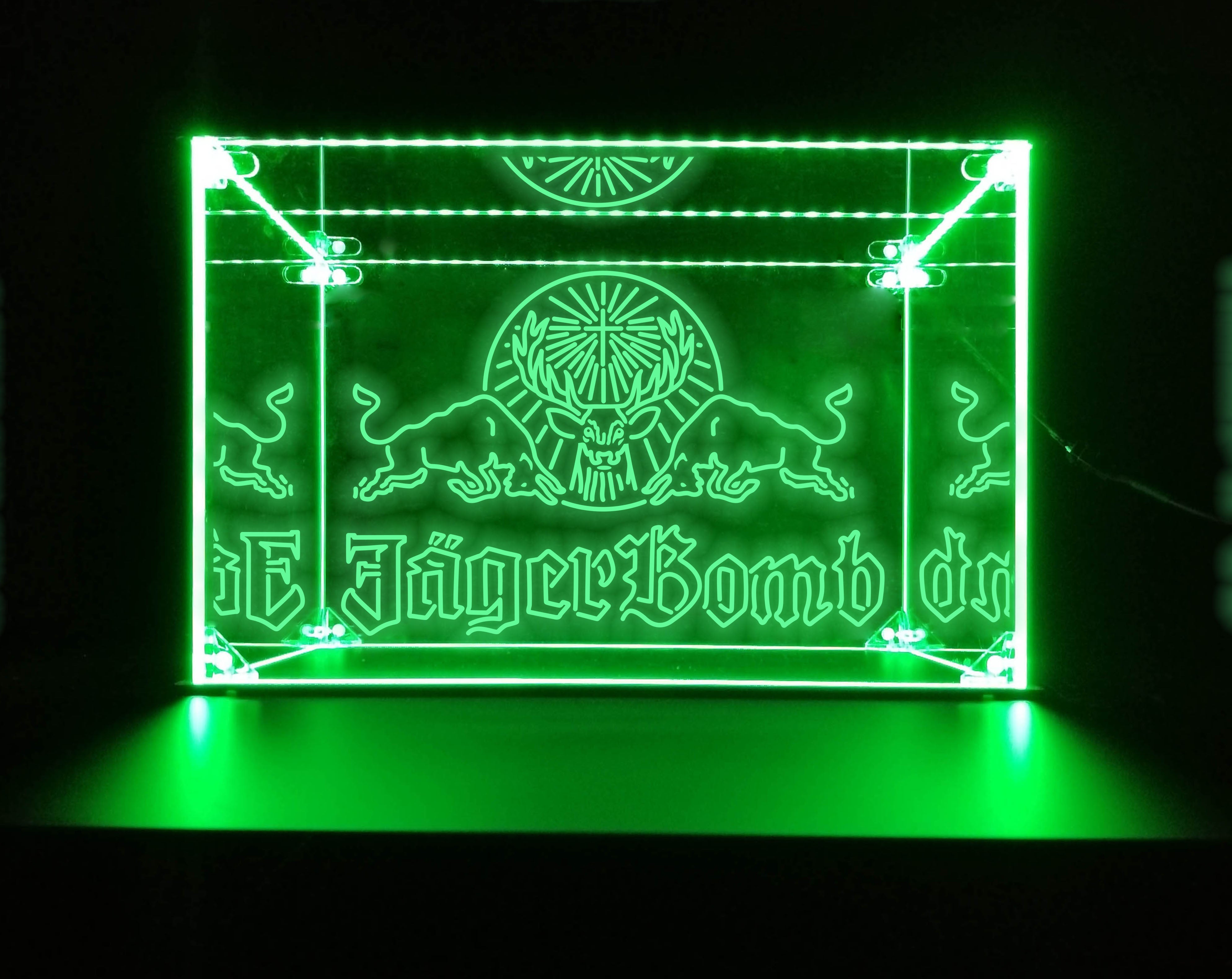 LED Display Case For Jagerbomb Bull Shot Bar Liquor Bottles