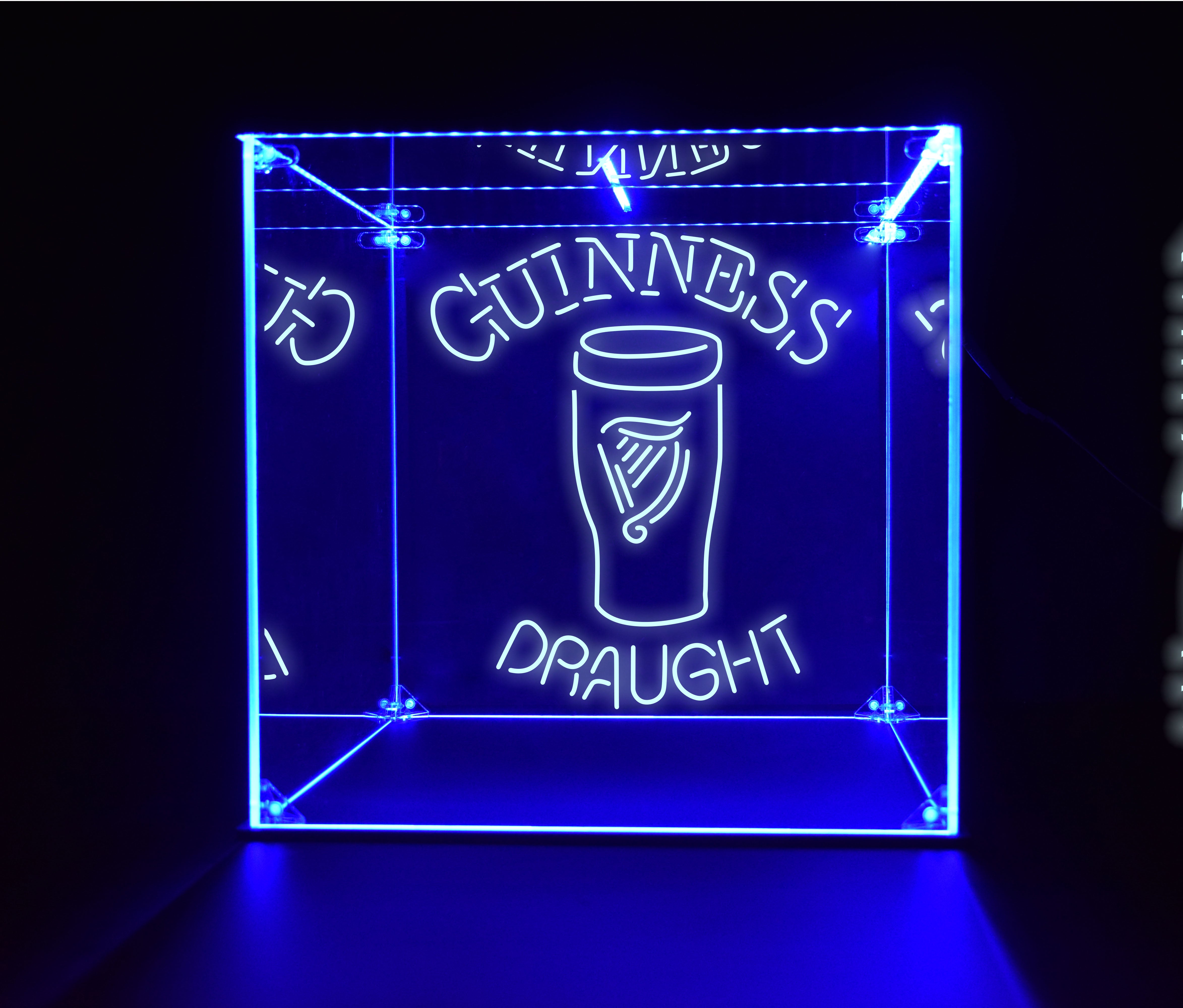 Wine, Champagne, Liquor, Beverage Bottle LED Display Case, Guinness Collection