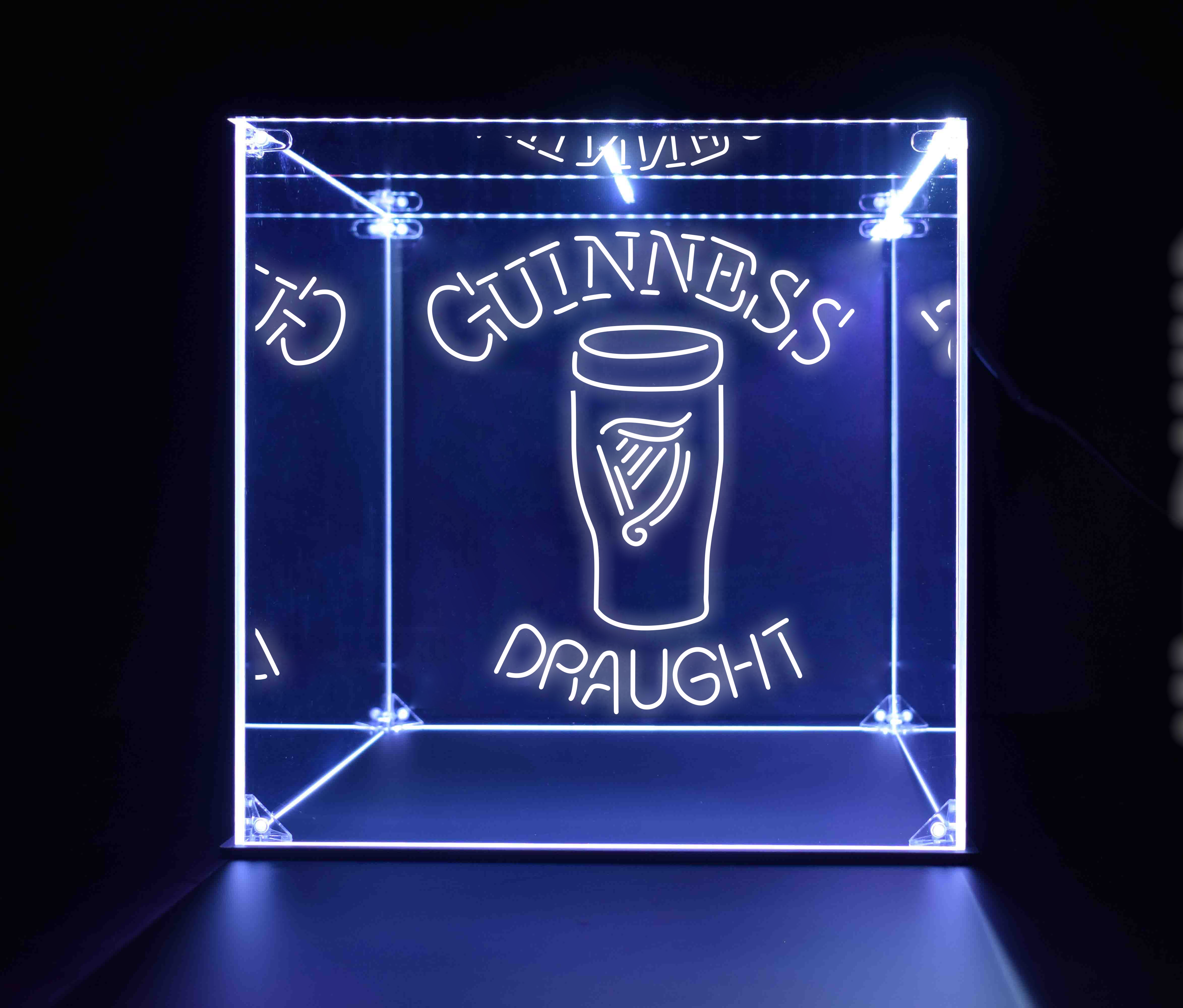 Wine, Champagne, Liquor, Beverage Bottle LED Display Case, Guinness Collection