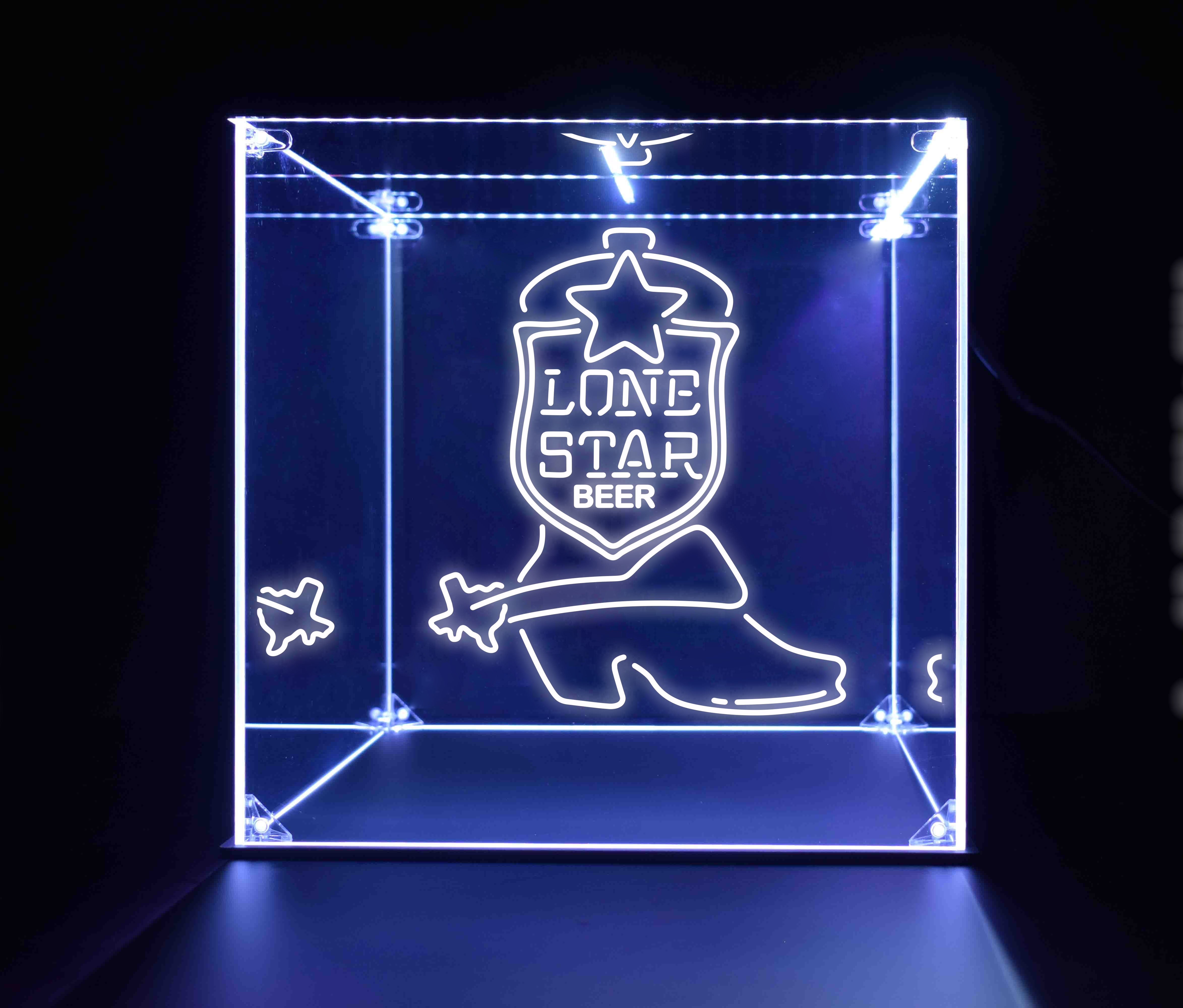 Wine, Champagne, Liquor, Beverage Bottle LED Display Case, Lone Star Collection