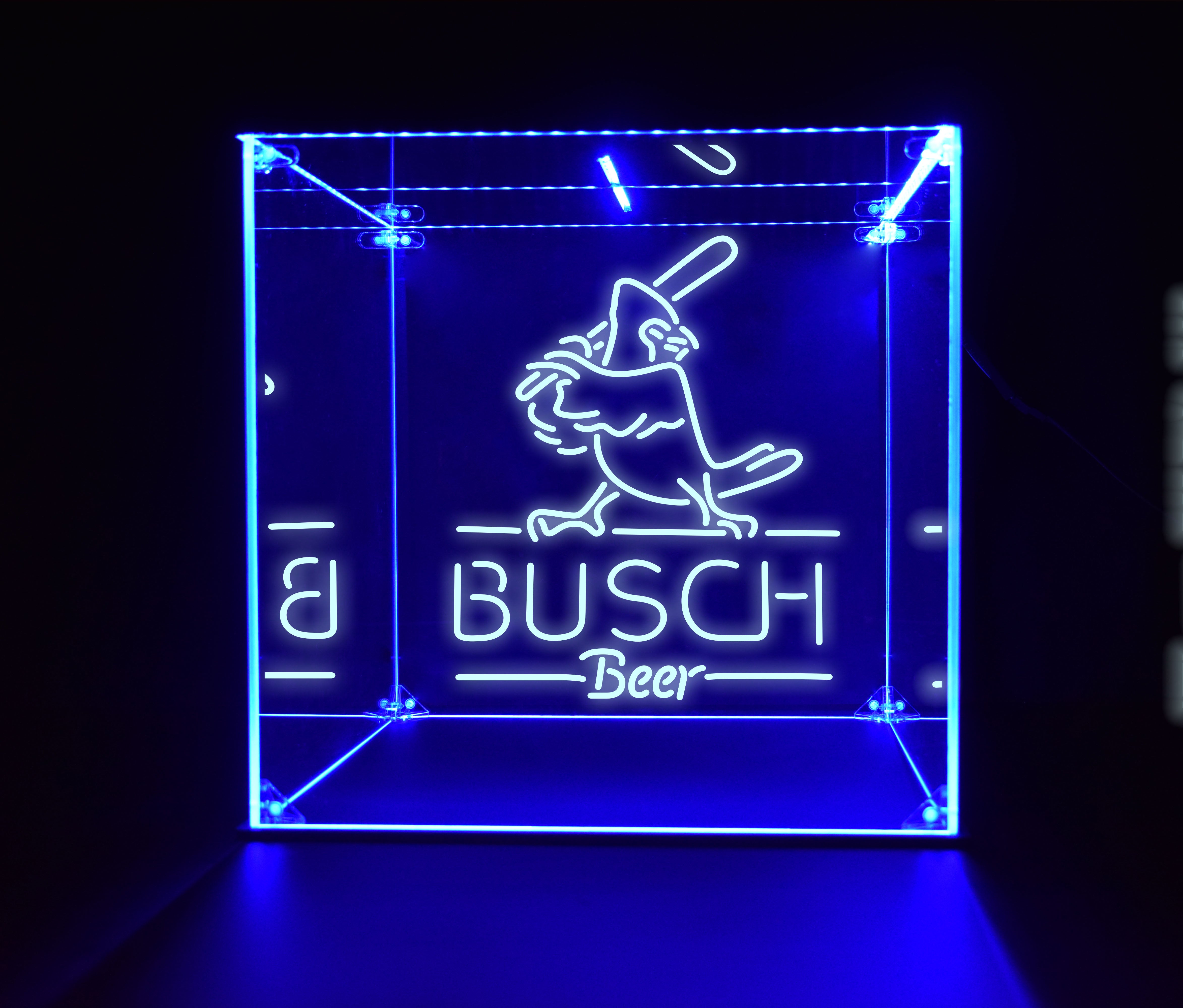 Wine, Champagne, Liquor, Beverage Bottle LED Display Case, Busch Beer Cardinals Collection