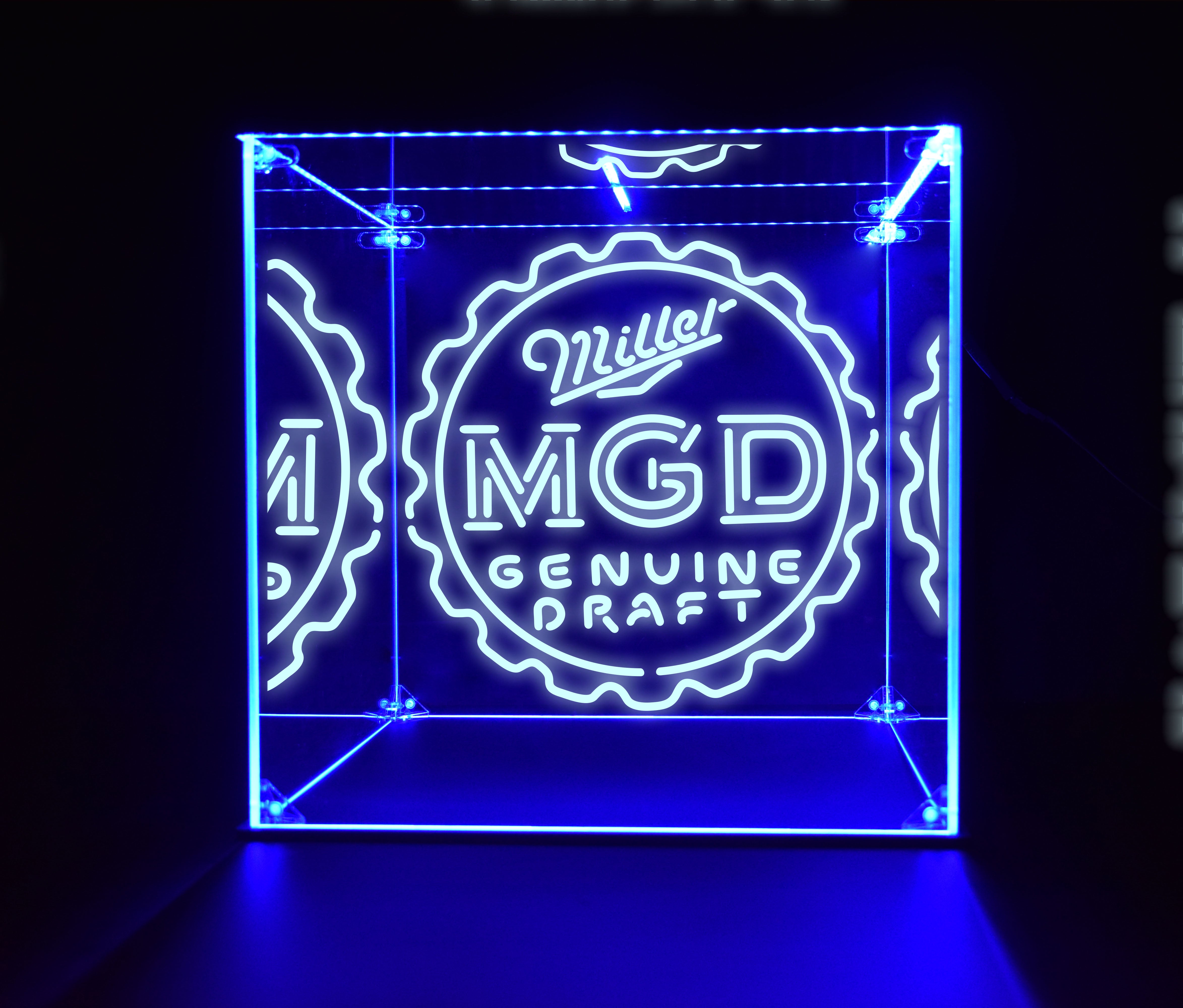 Wine, Champagne, Liquor, Beverage Bottle LED Display Case, Miller,Miller Genuine Draft,MGD MGD Collection