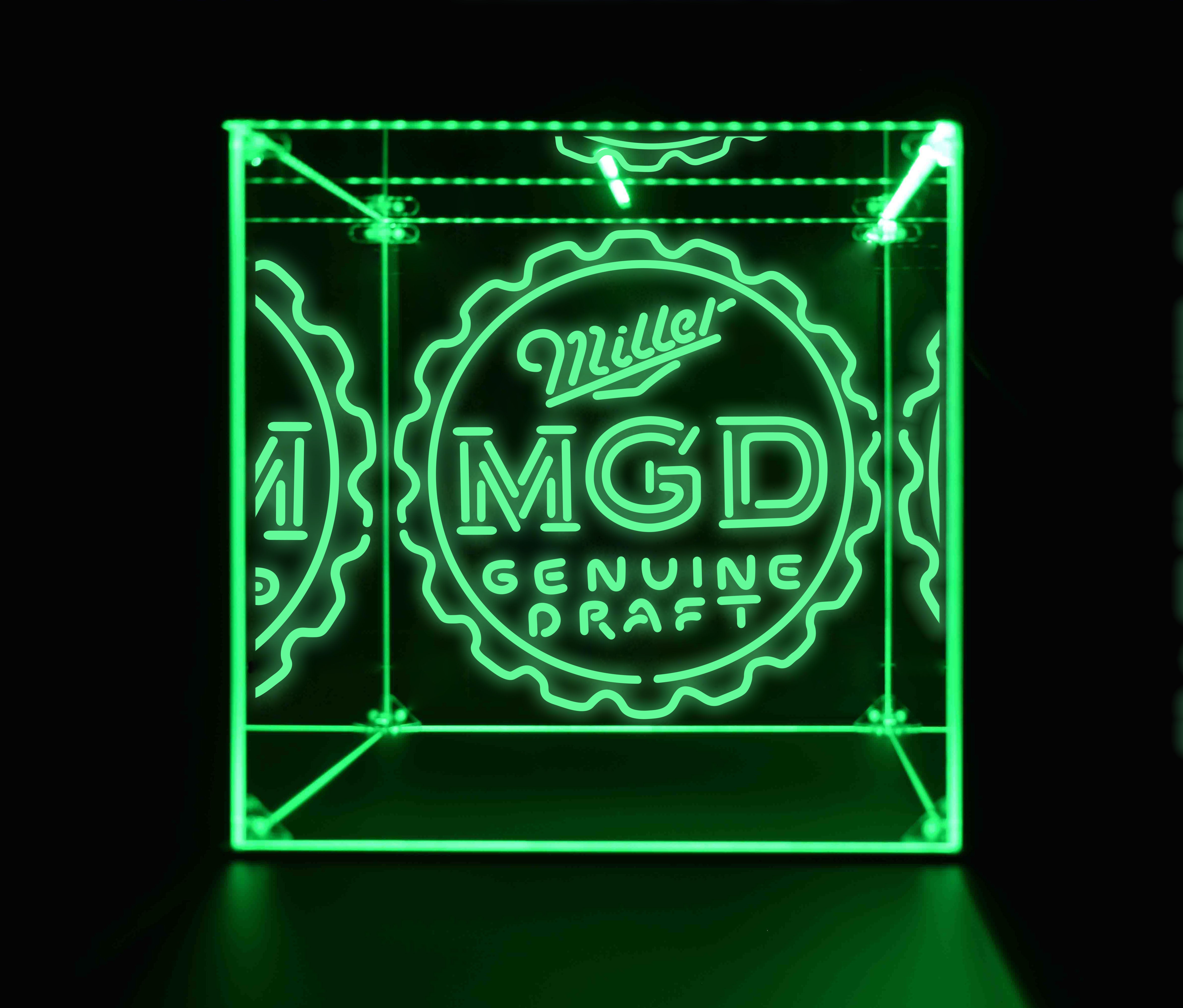 Wine, Champagne, Liquor, Beverage Bottle LED Display Case, Miller,Miller Genuine Draft,MGD MGD Collection