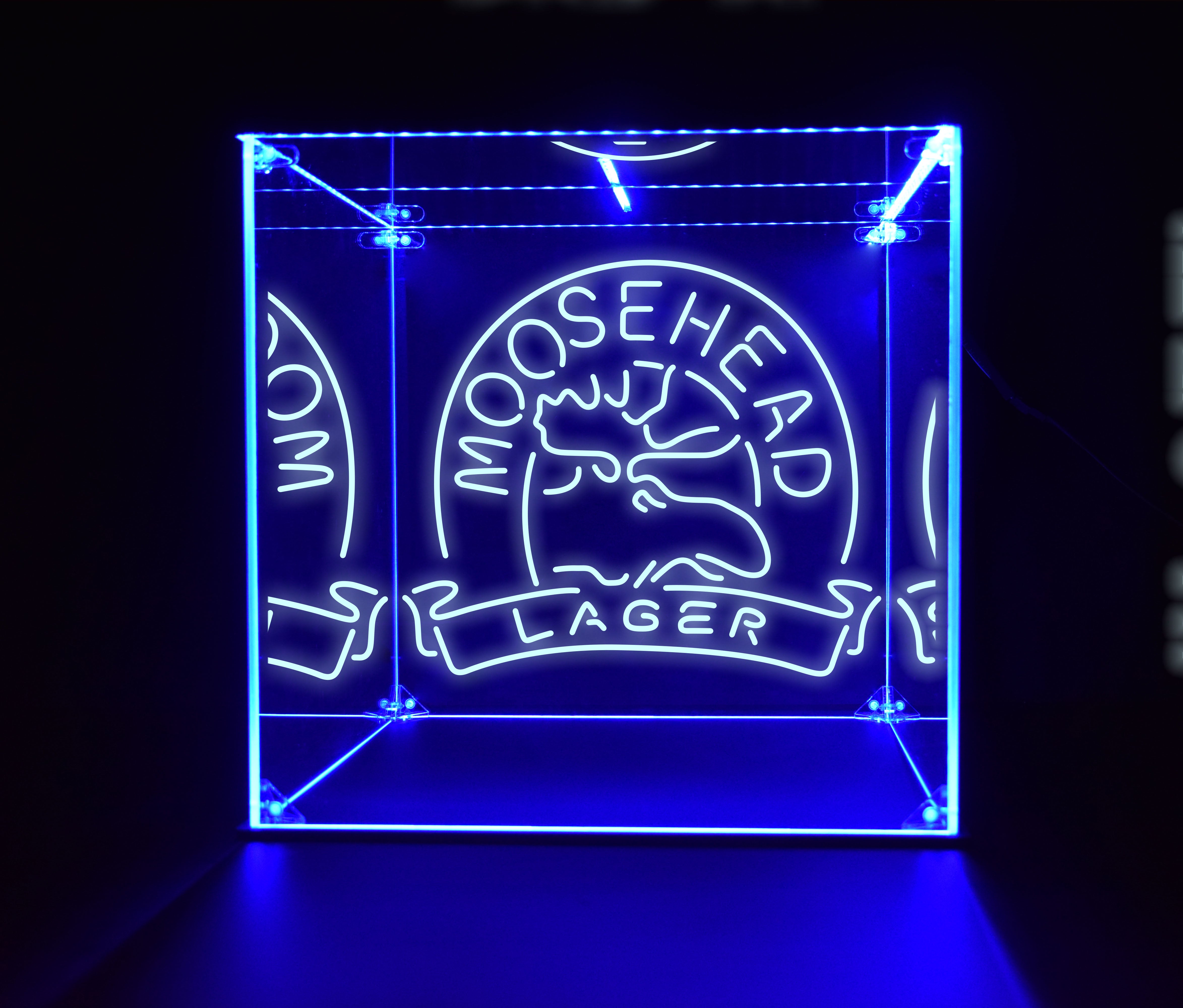 Wine, Champagne, Liquor, Beverage Bottle LED Display Case, Moosehead Collection