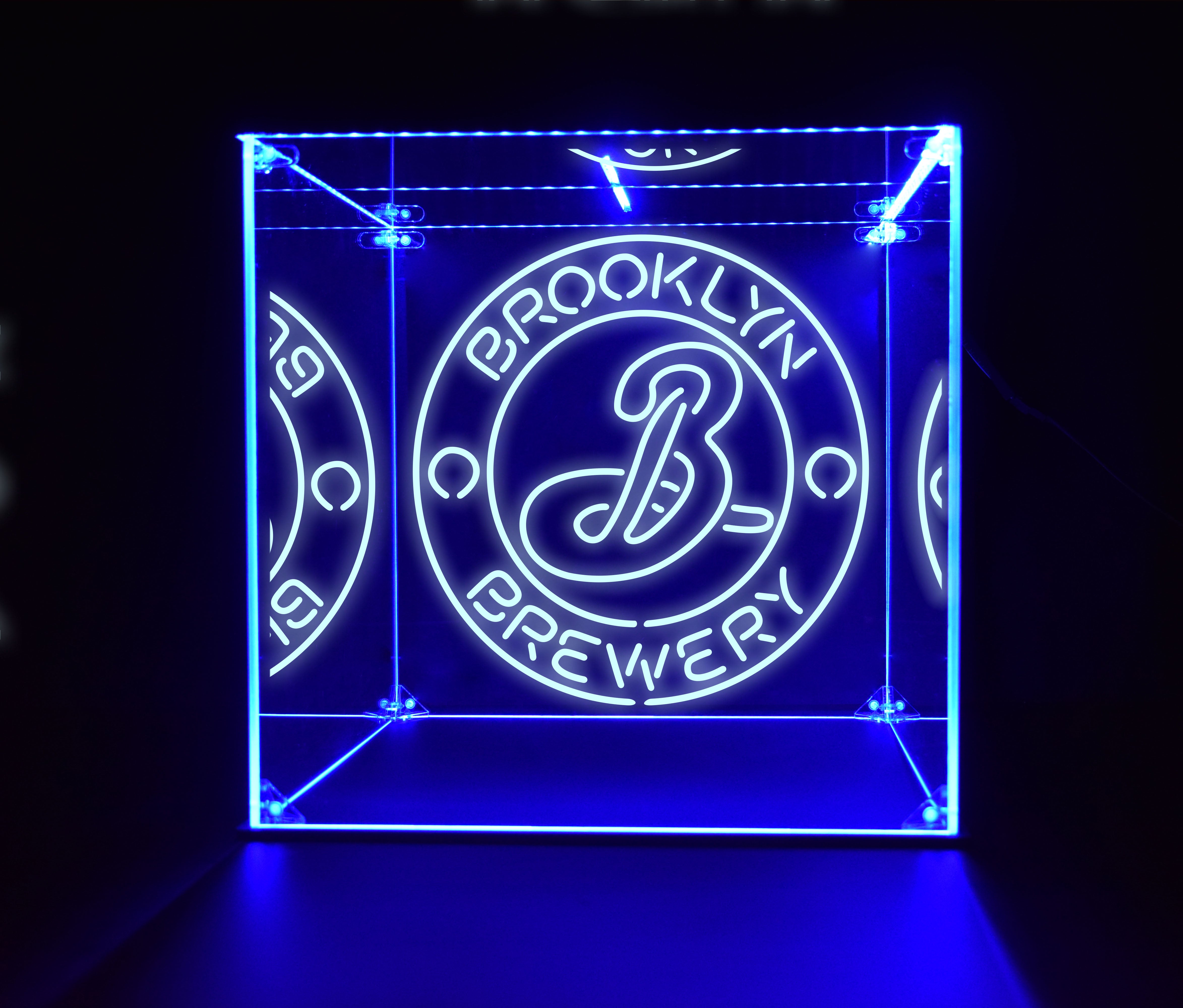 Wine, Champagne, Liquor, Beverage Bottle LED Display Case, Brooklyn Brewery Collection