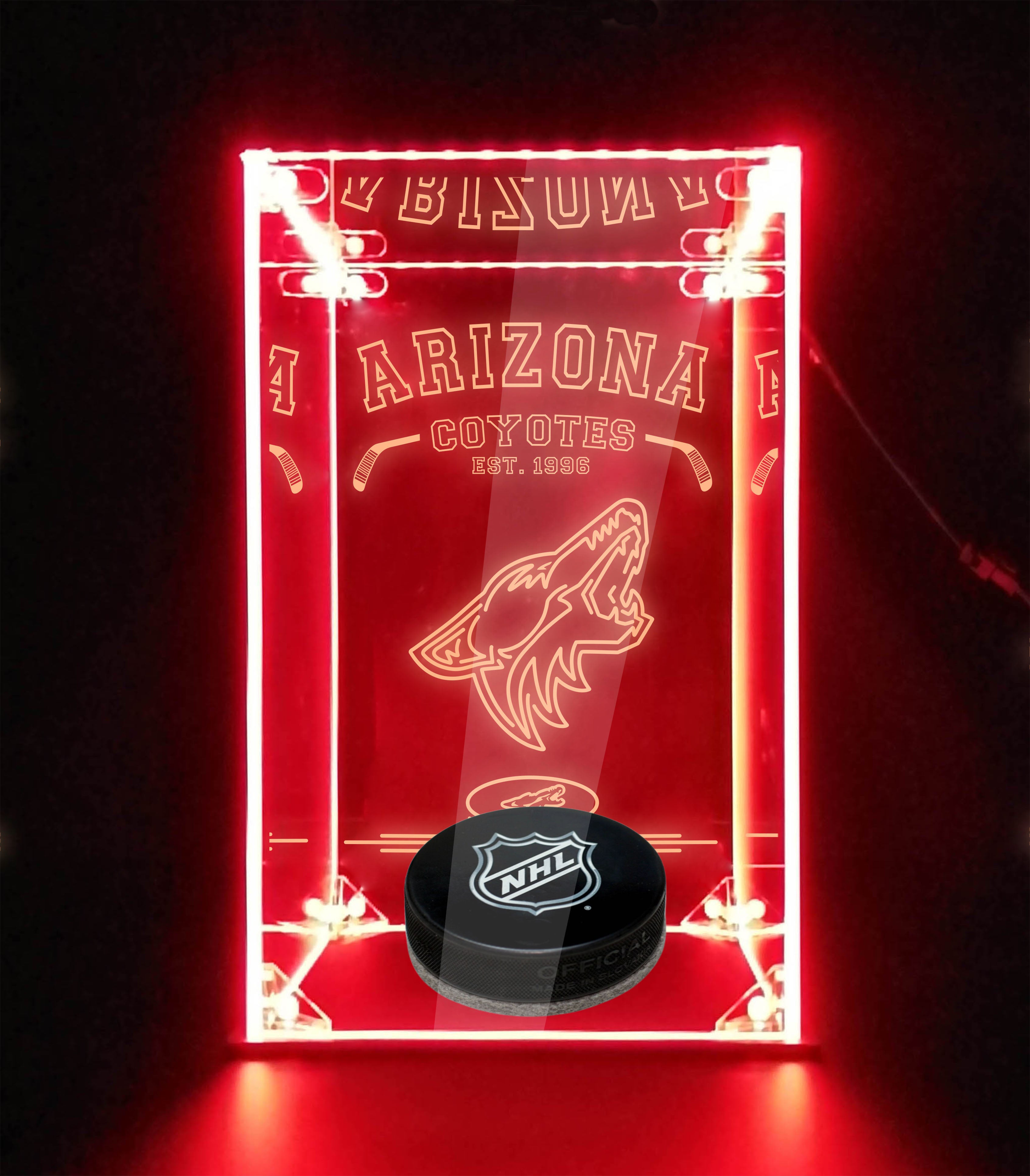 LED Display Case For Arizona Coyotes Sports Memorabilia