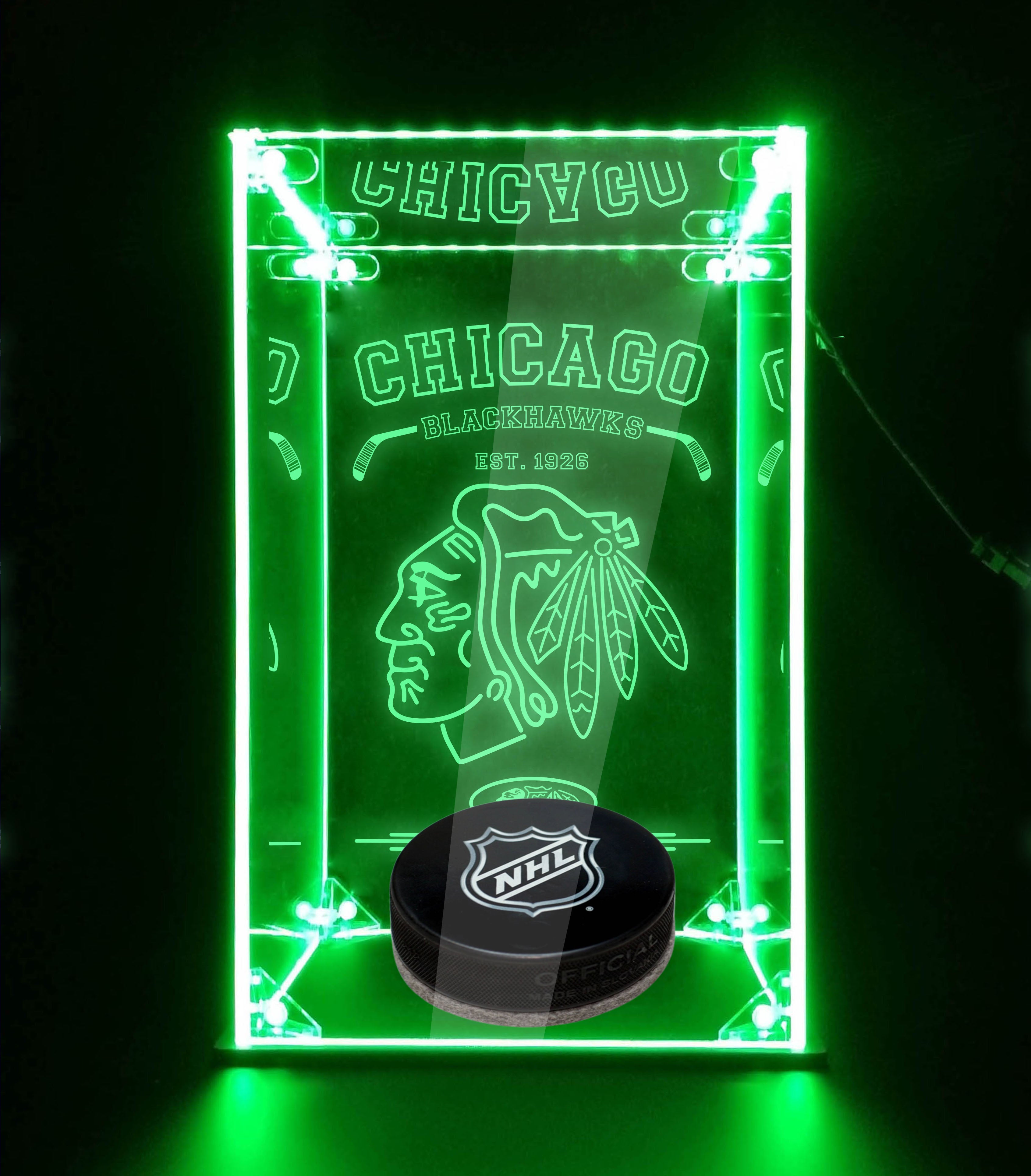 LED Display Case For Chicago Blackhawks Sports Memorabilia