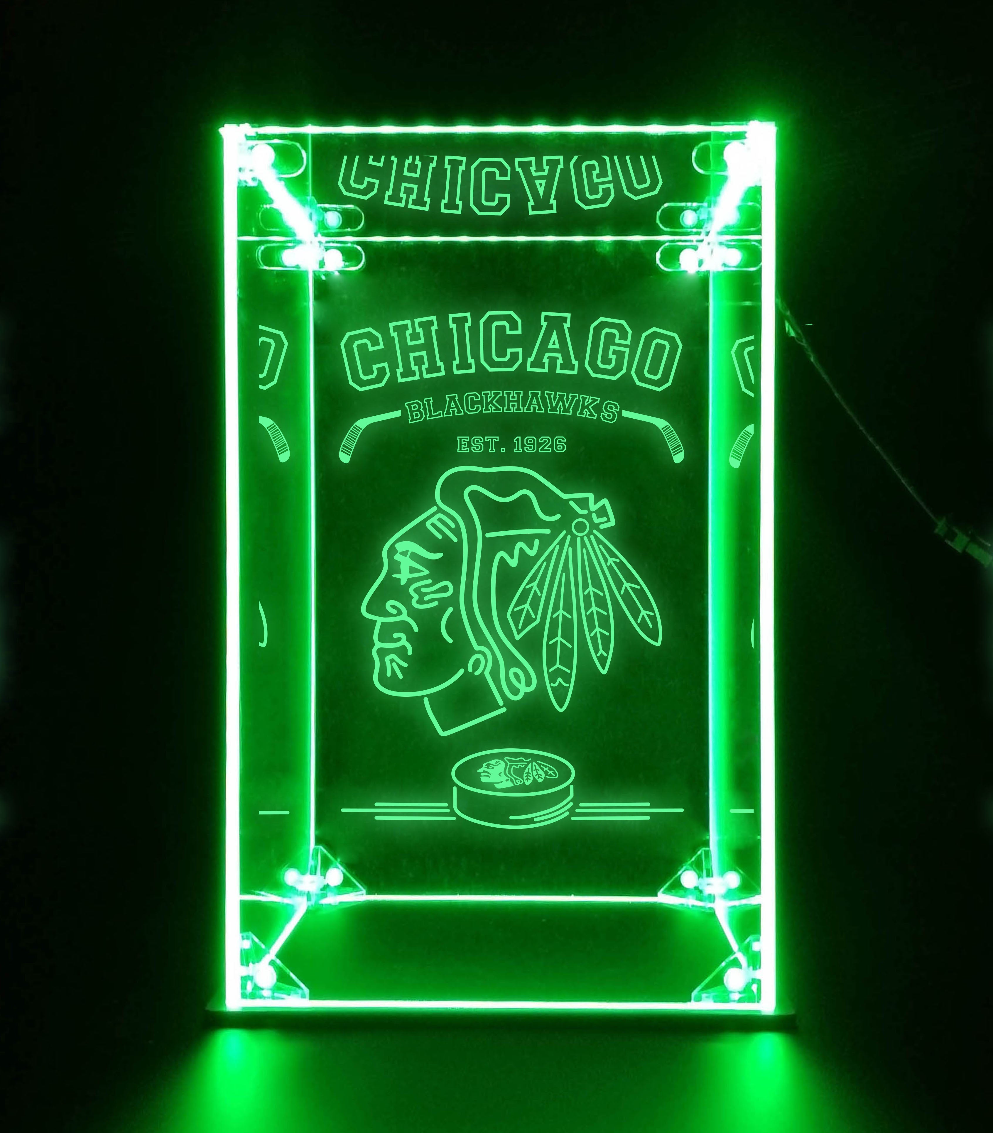 LED Display Case For Chicago Blackhawks Sports Memorabilia