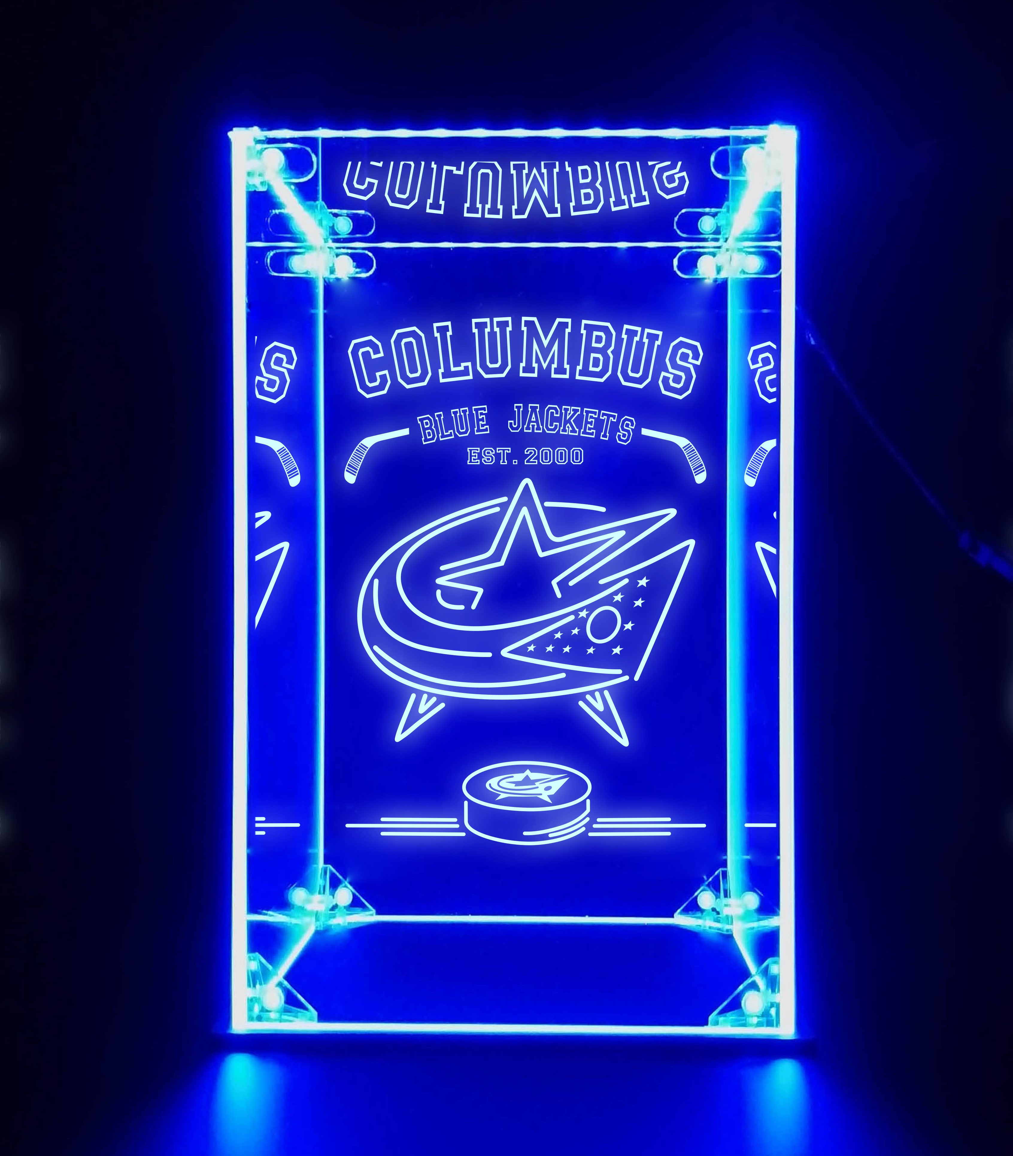 LED Display Case For Columbus Blue Jackets Sports Memorabilia