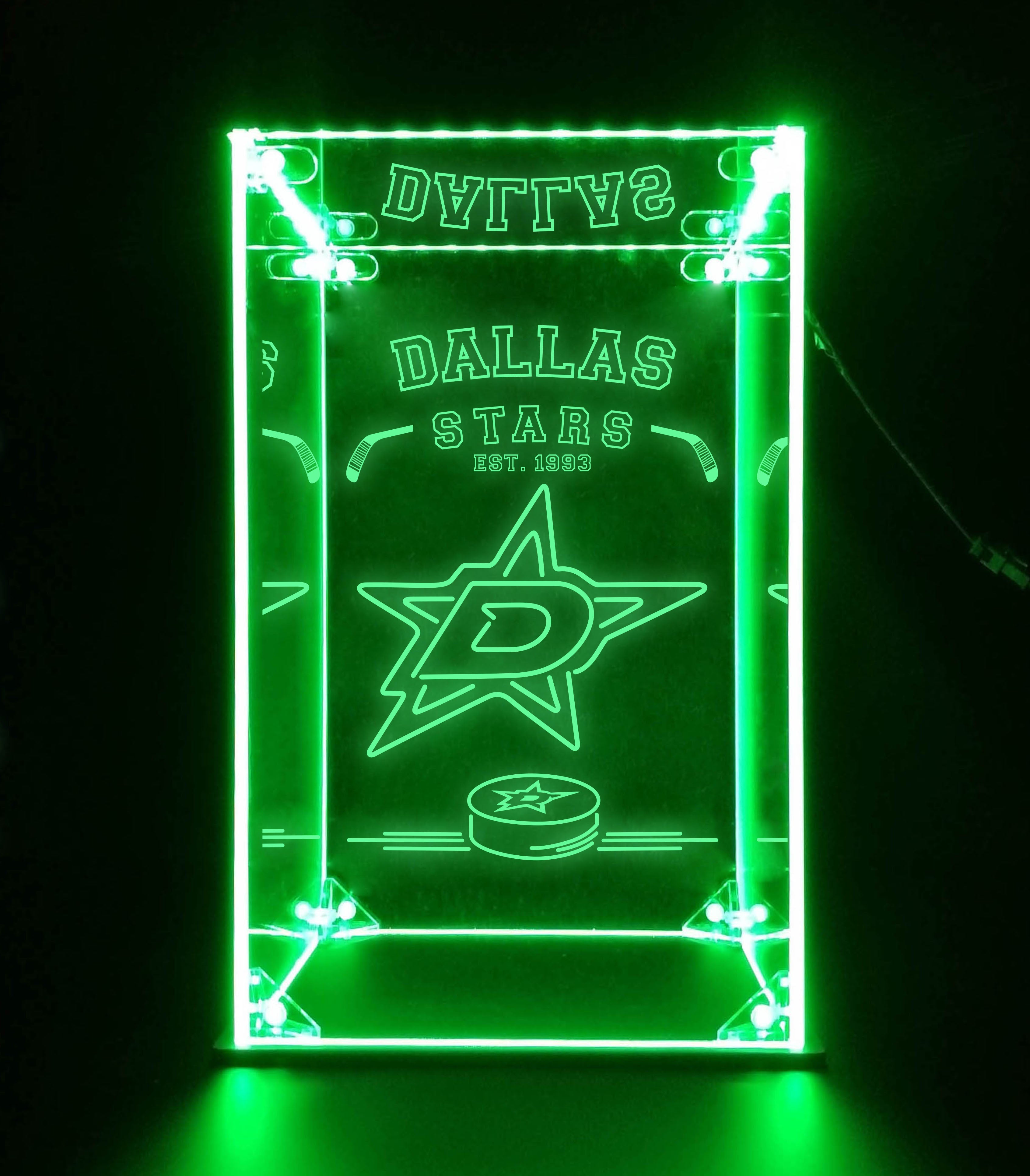 LED Display Case For Dallas Stars Est 1993 Sports Memorabilia