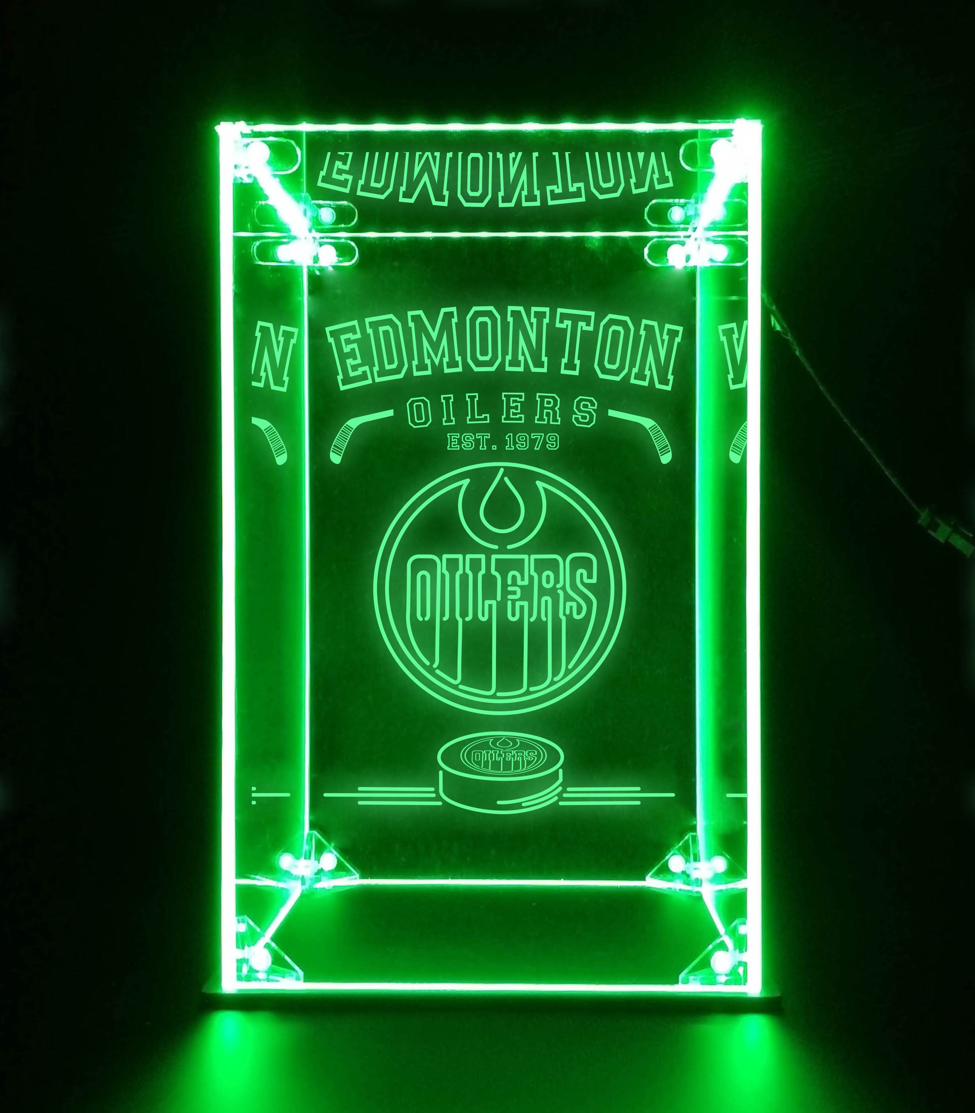 LED Display Case For Edmonton Oilers Sports Memorabilia