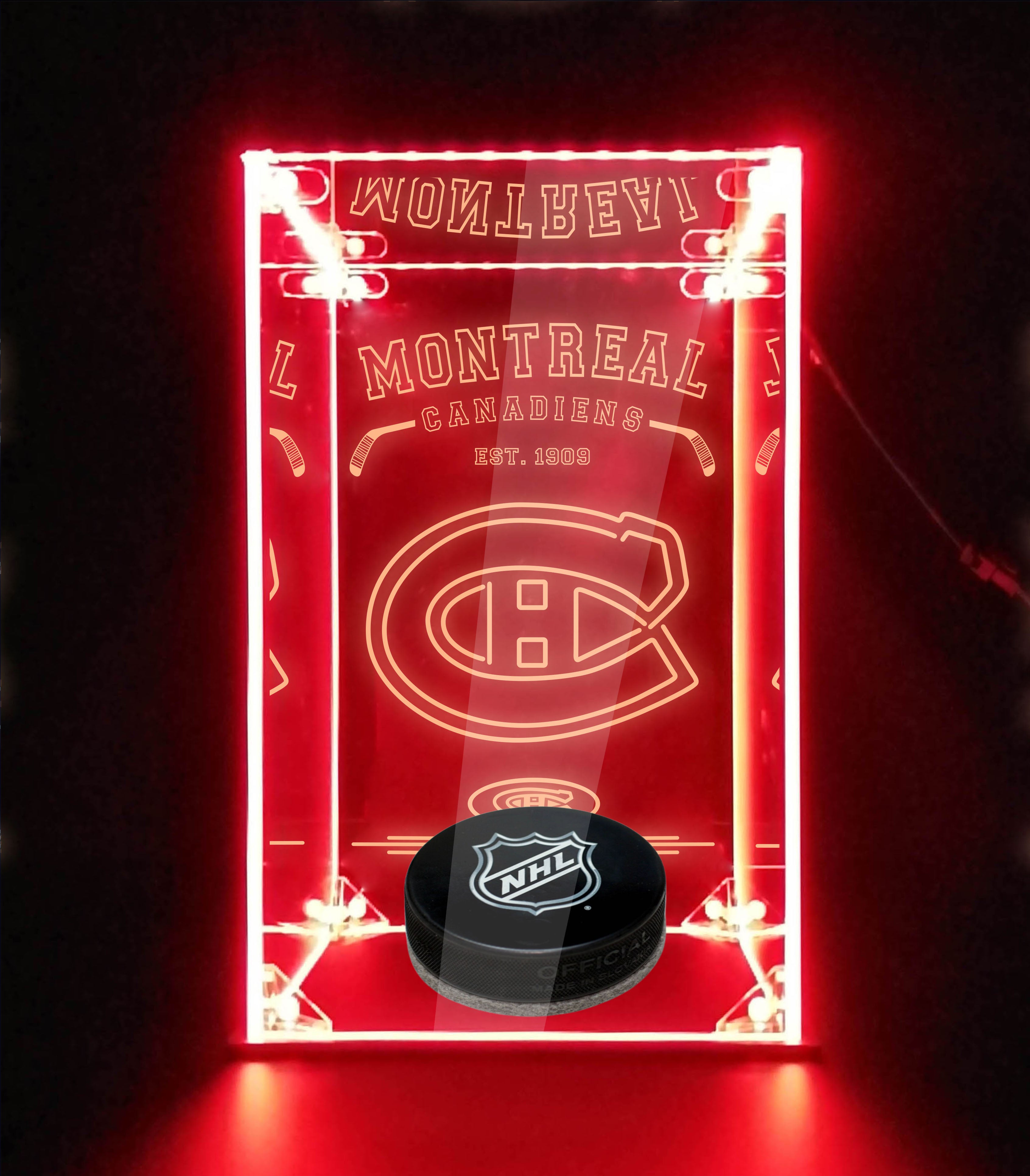 LED Display Case For Montreal Canadiens Sports Memorabilia