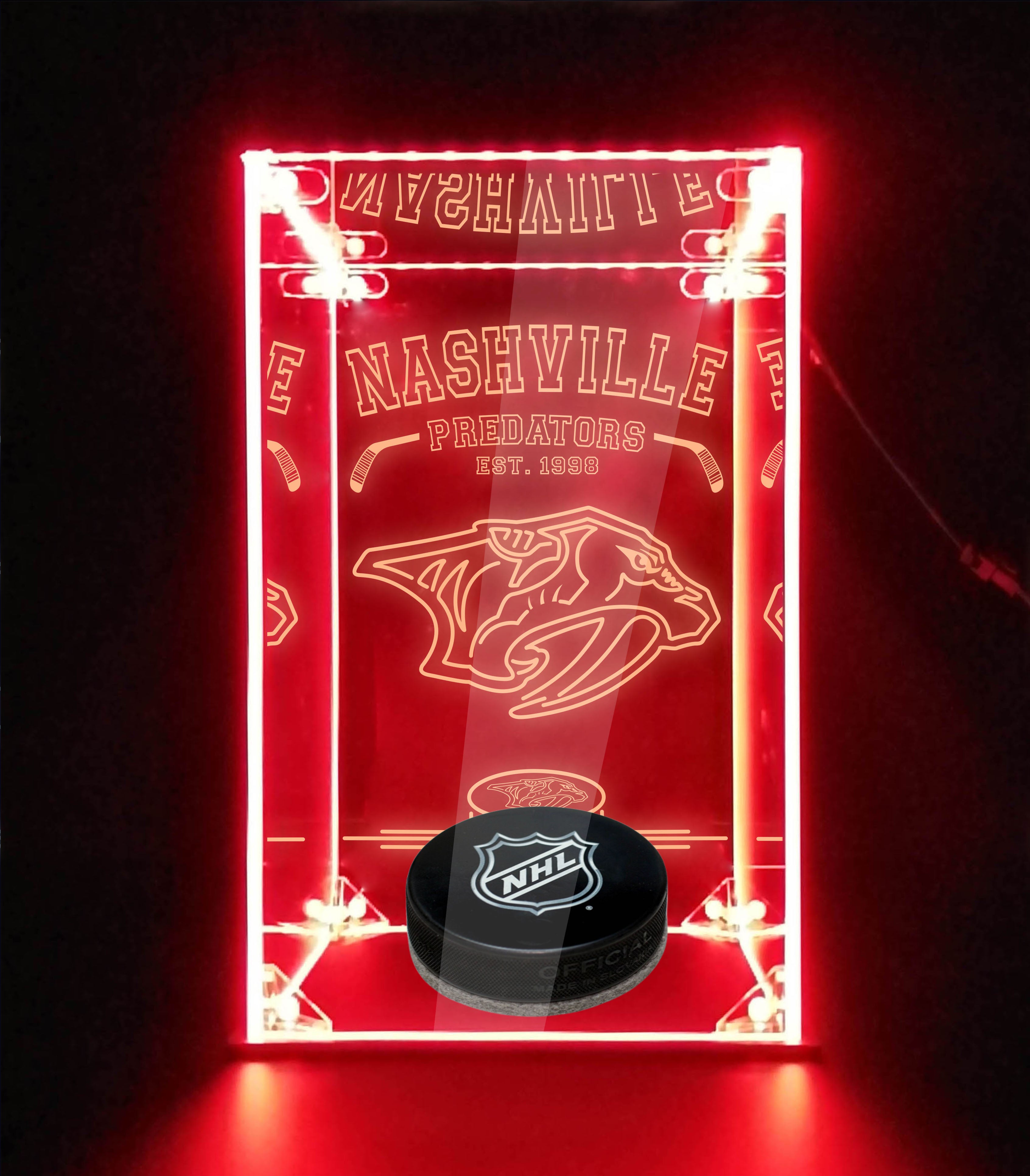 LED Display Case For Nashville Predators Sports Memorabilia