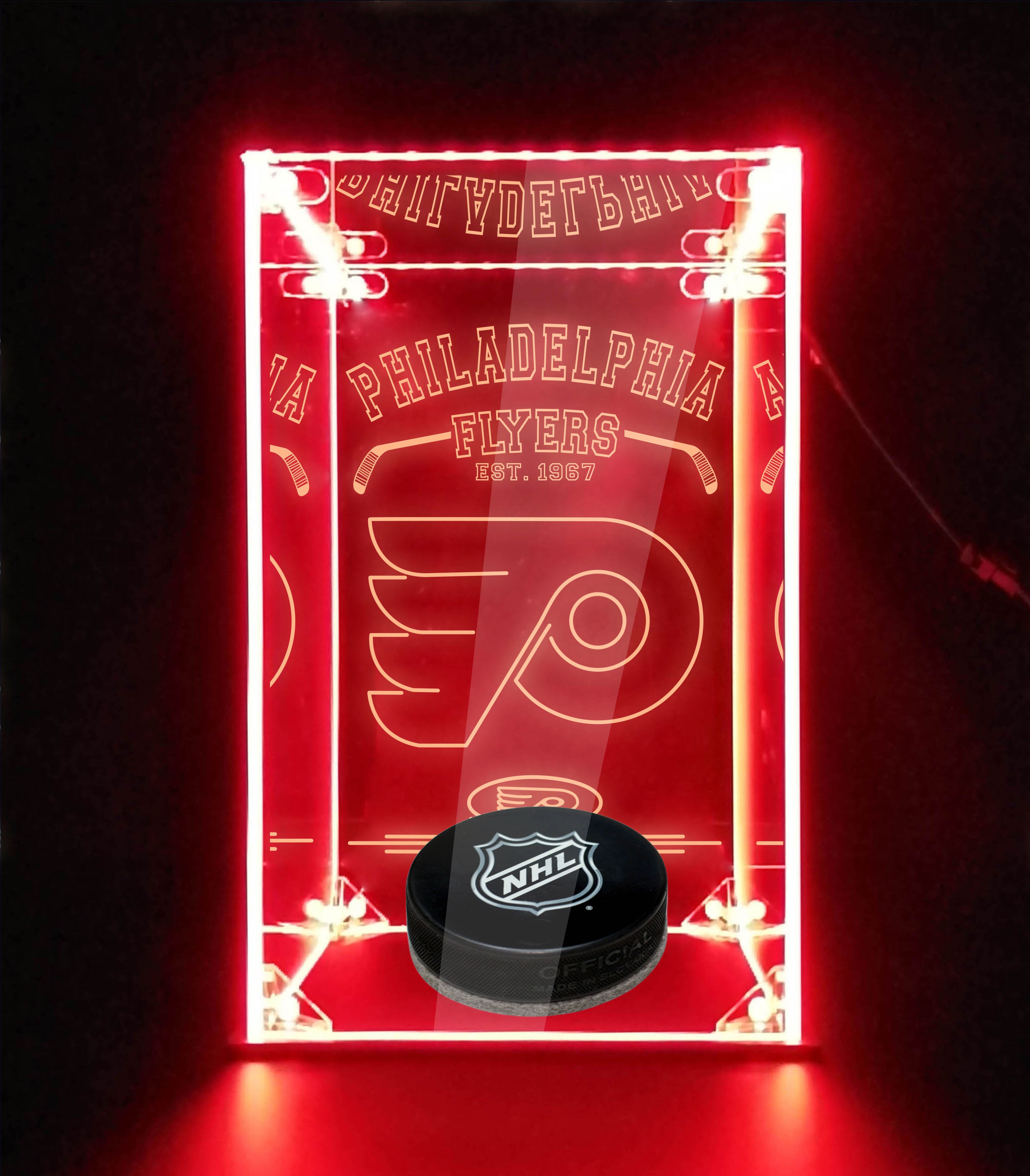 LED Display Case For Philadelphia Flyers Sports Memorabilia