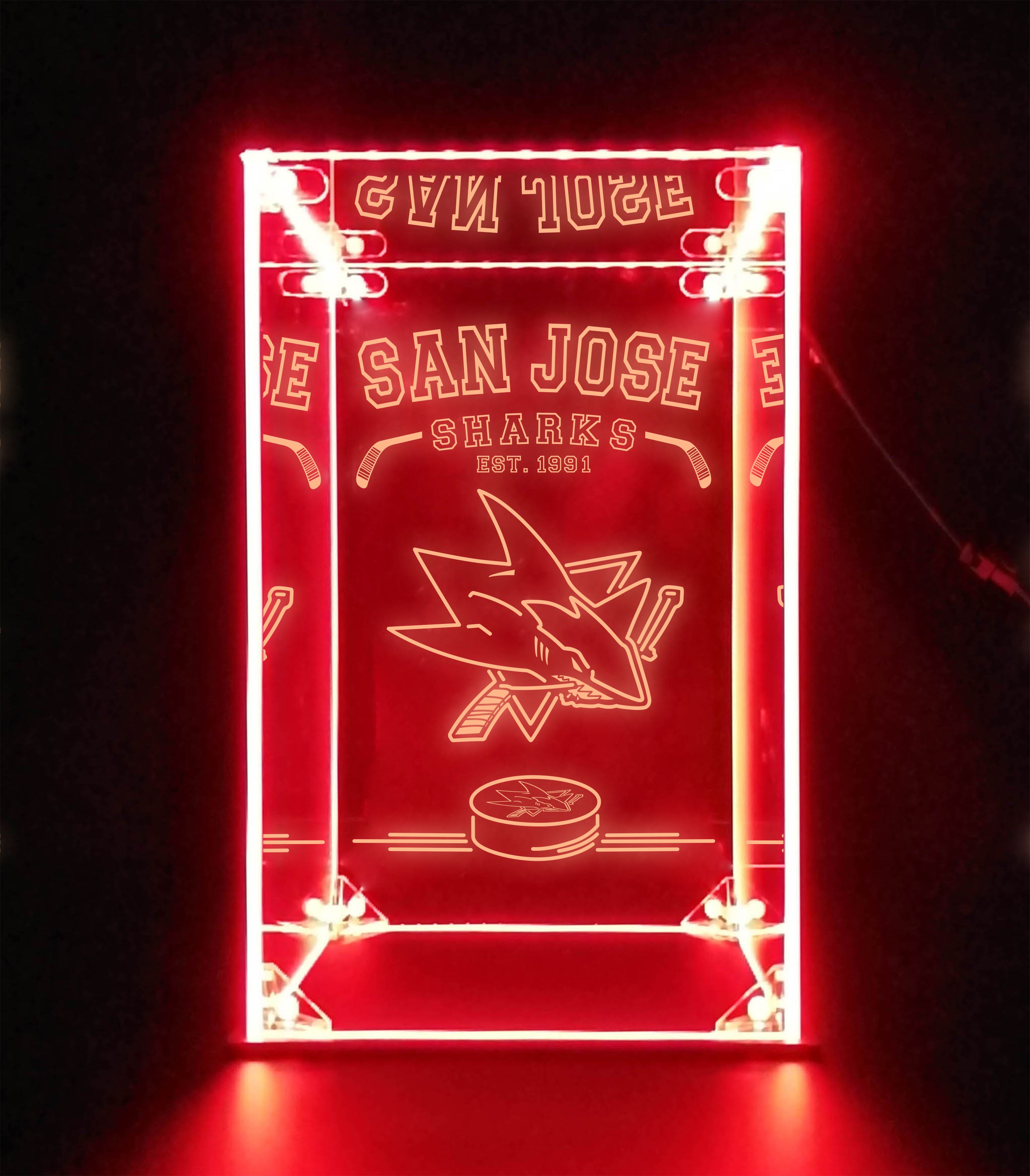 LED Display Case For San Jose Sharks Sports Memorabilia