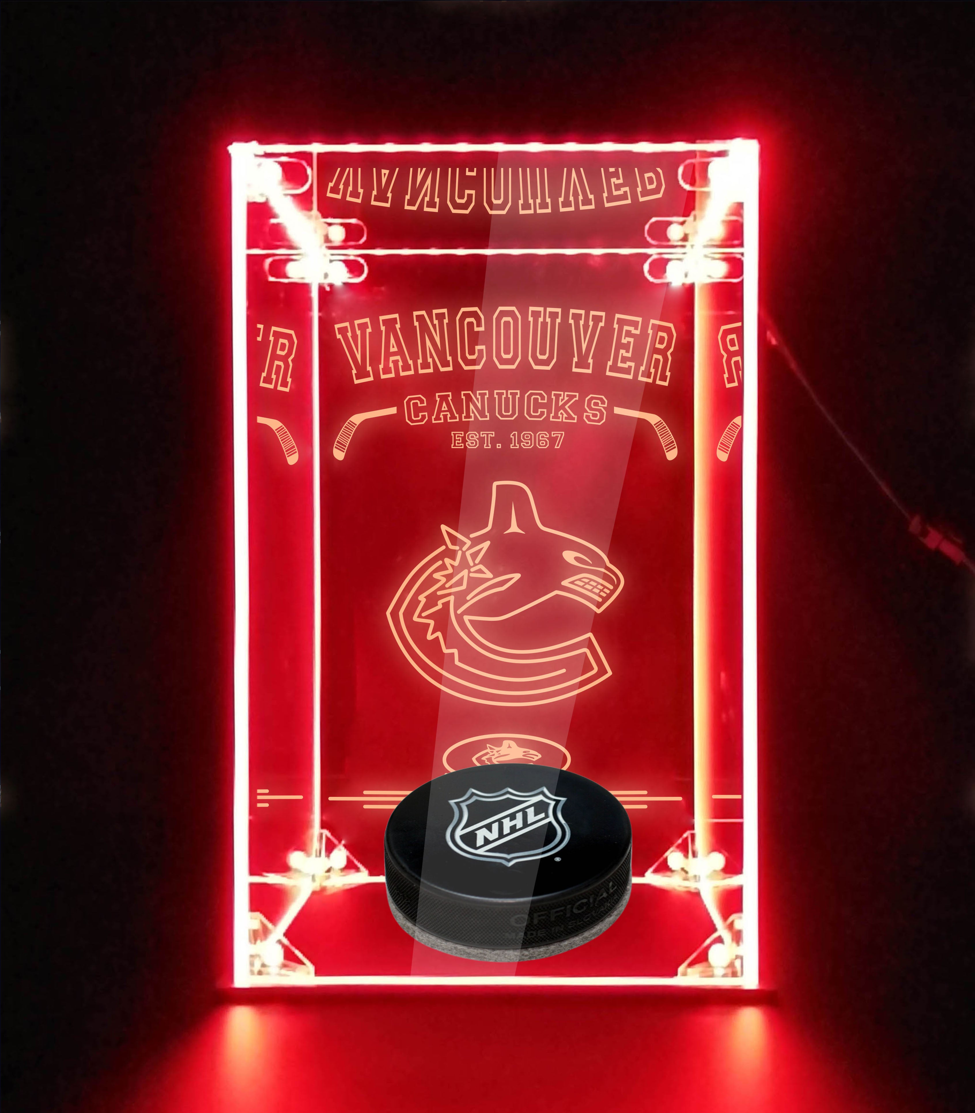LED Display Case For Vancouver Canucks Sports Memorabilia