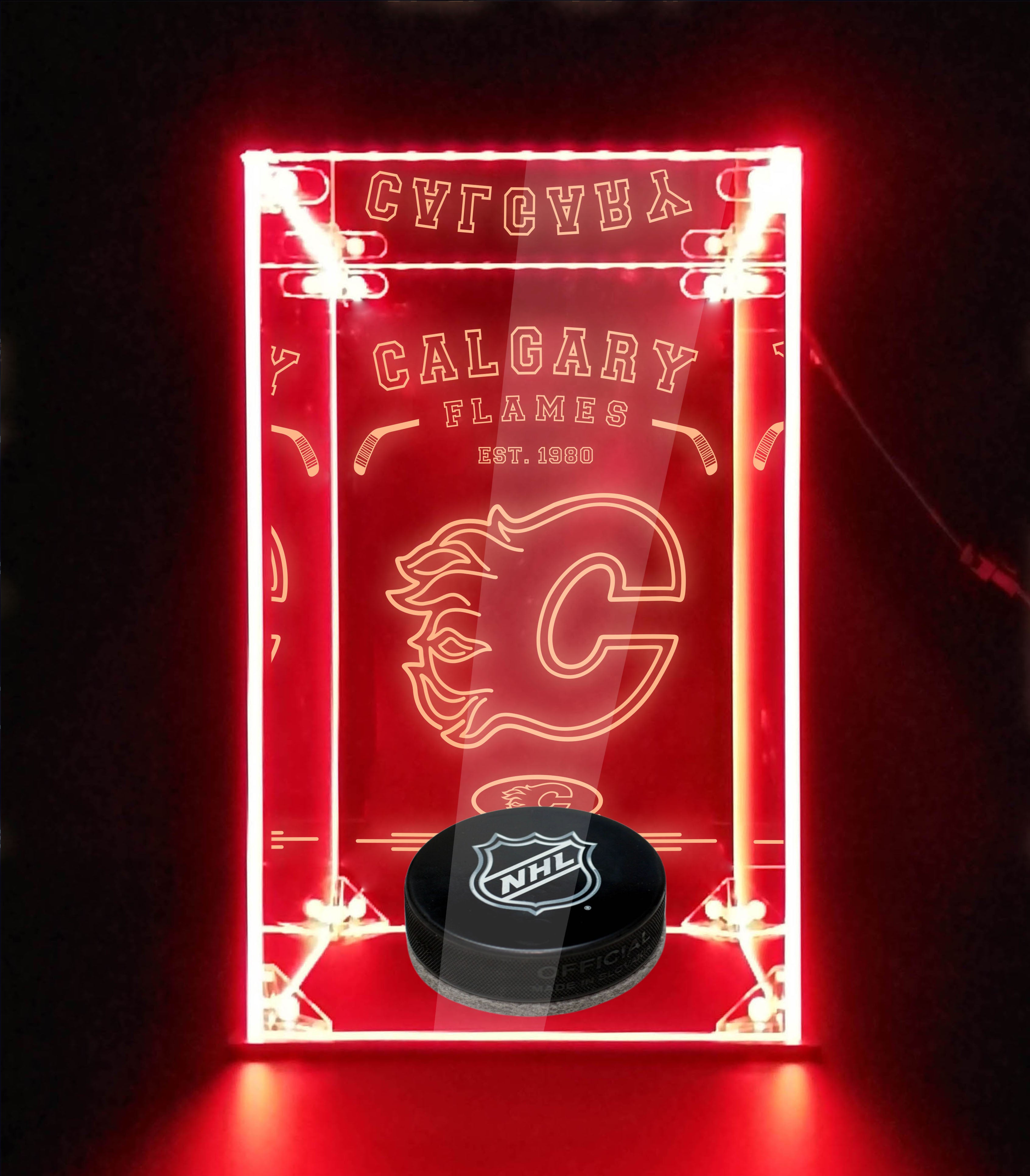 LED Display Case For Calgary Flames Sports Memorabilia