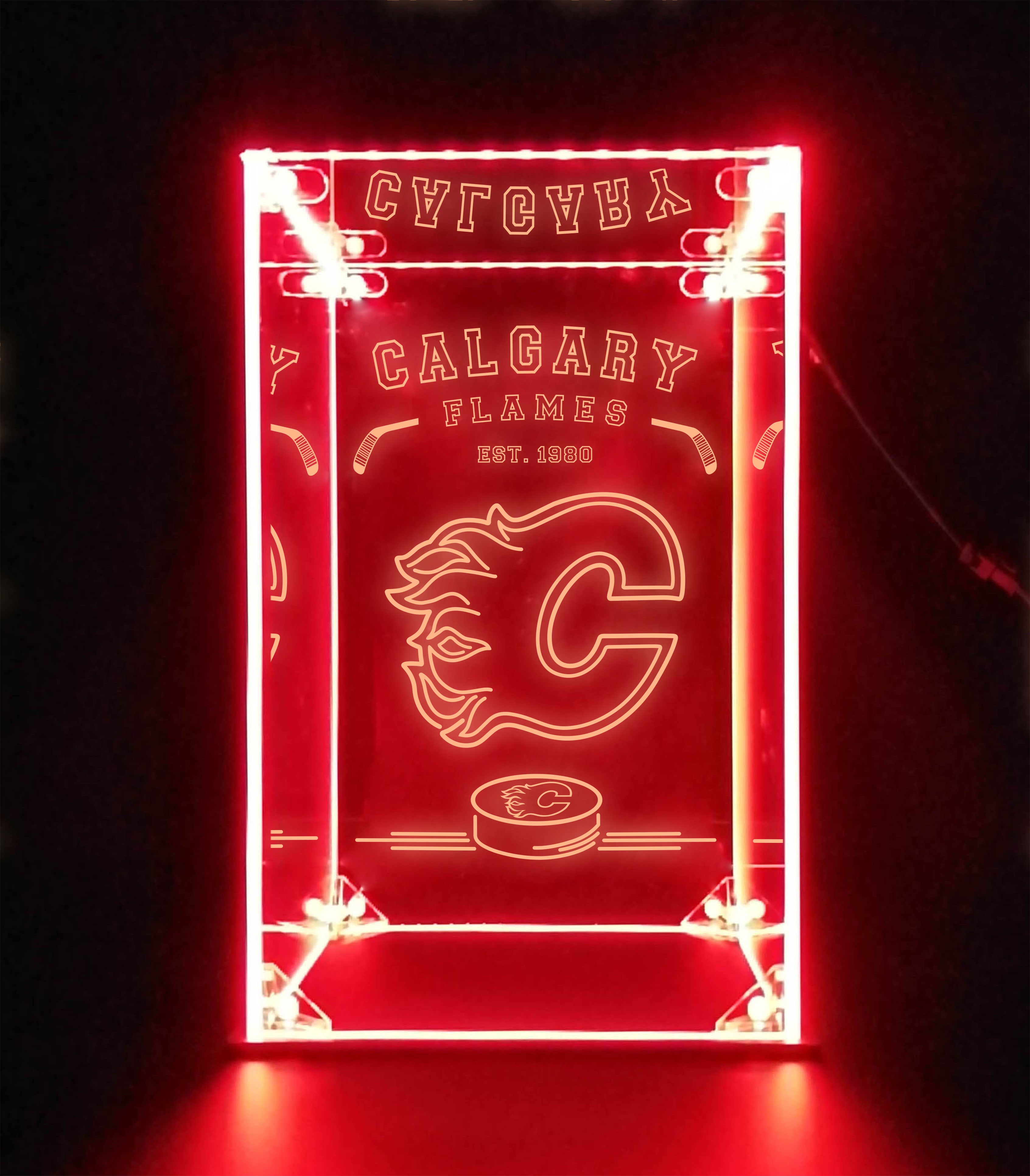 LED Display Case For Calgary Flames Sports Memorabilia