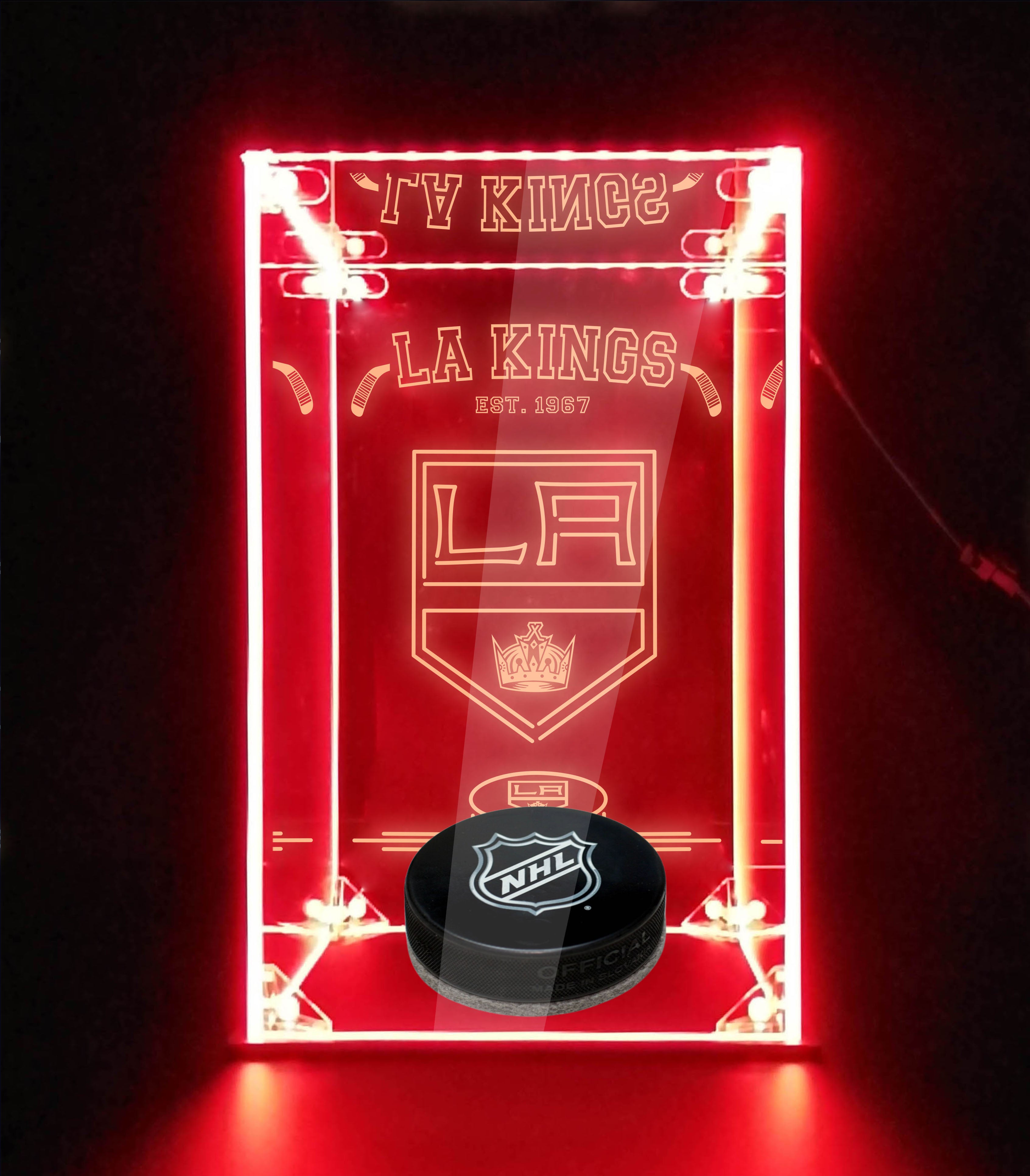 LED Display Case For LA Kings Sports Memorabilia