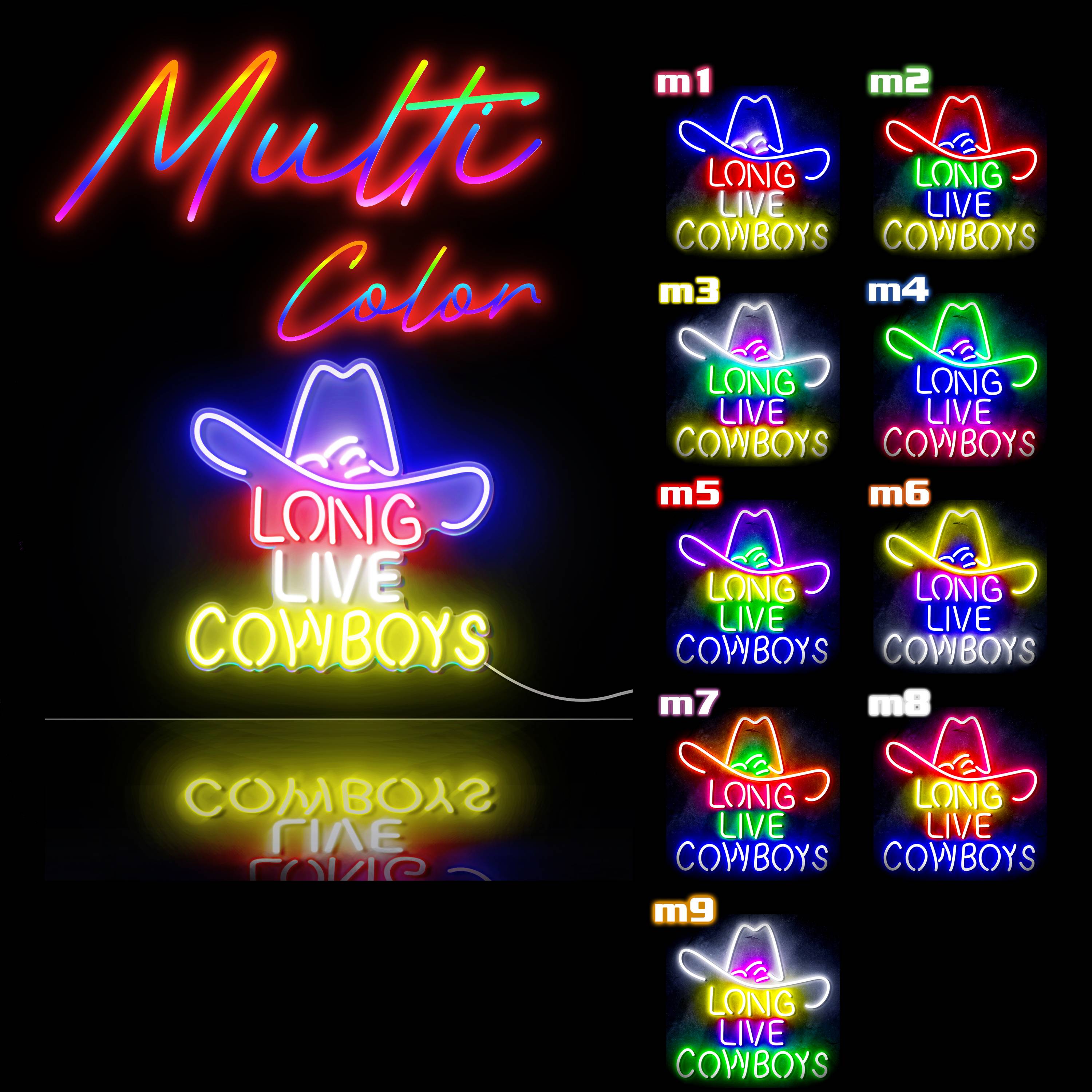 Long Live Cowboys Large Flex Neon LED Sign