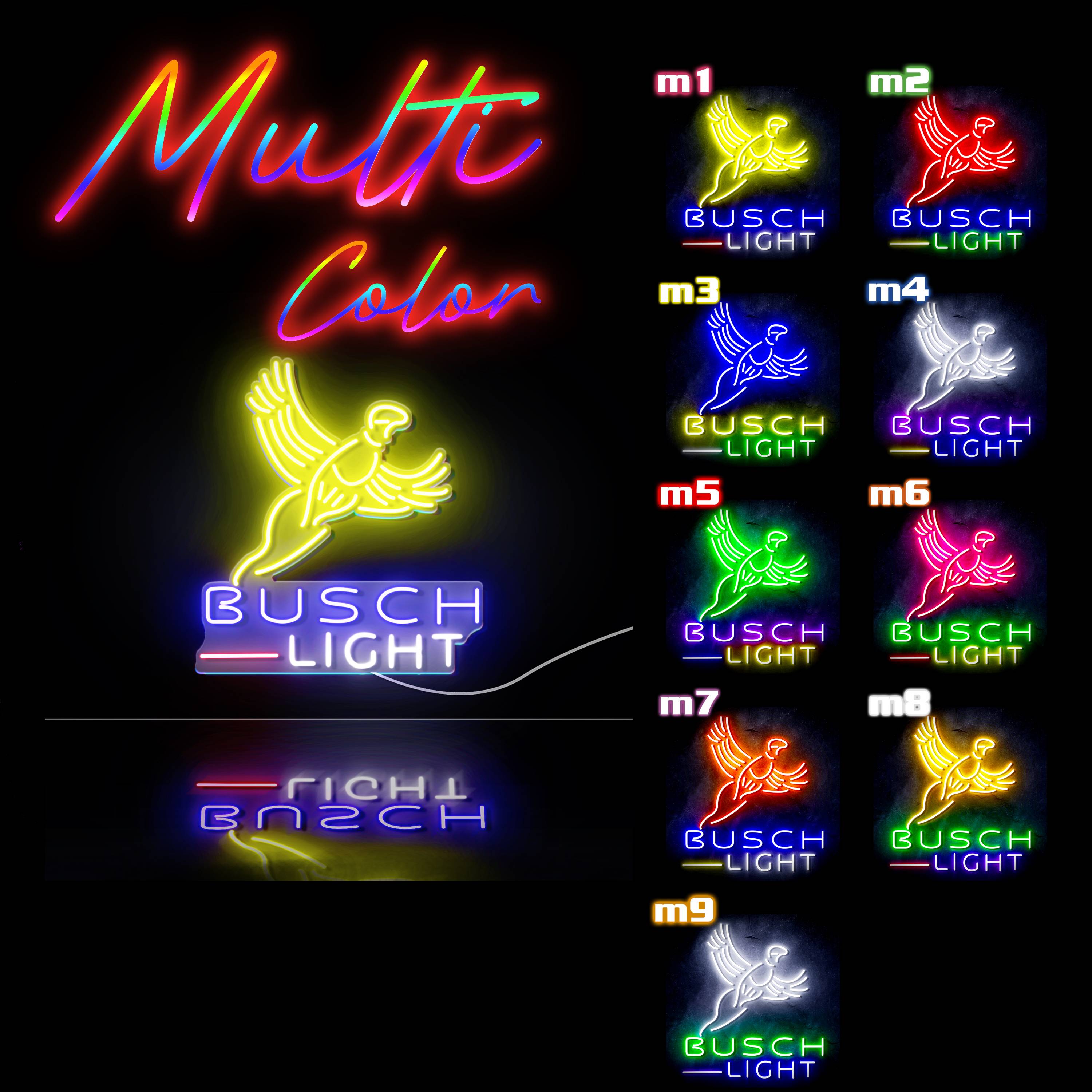 Busch Light with Bird Large Flex Neon LED Sign