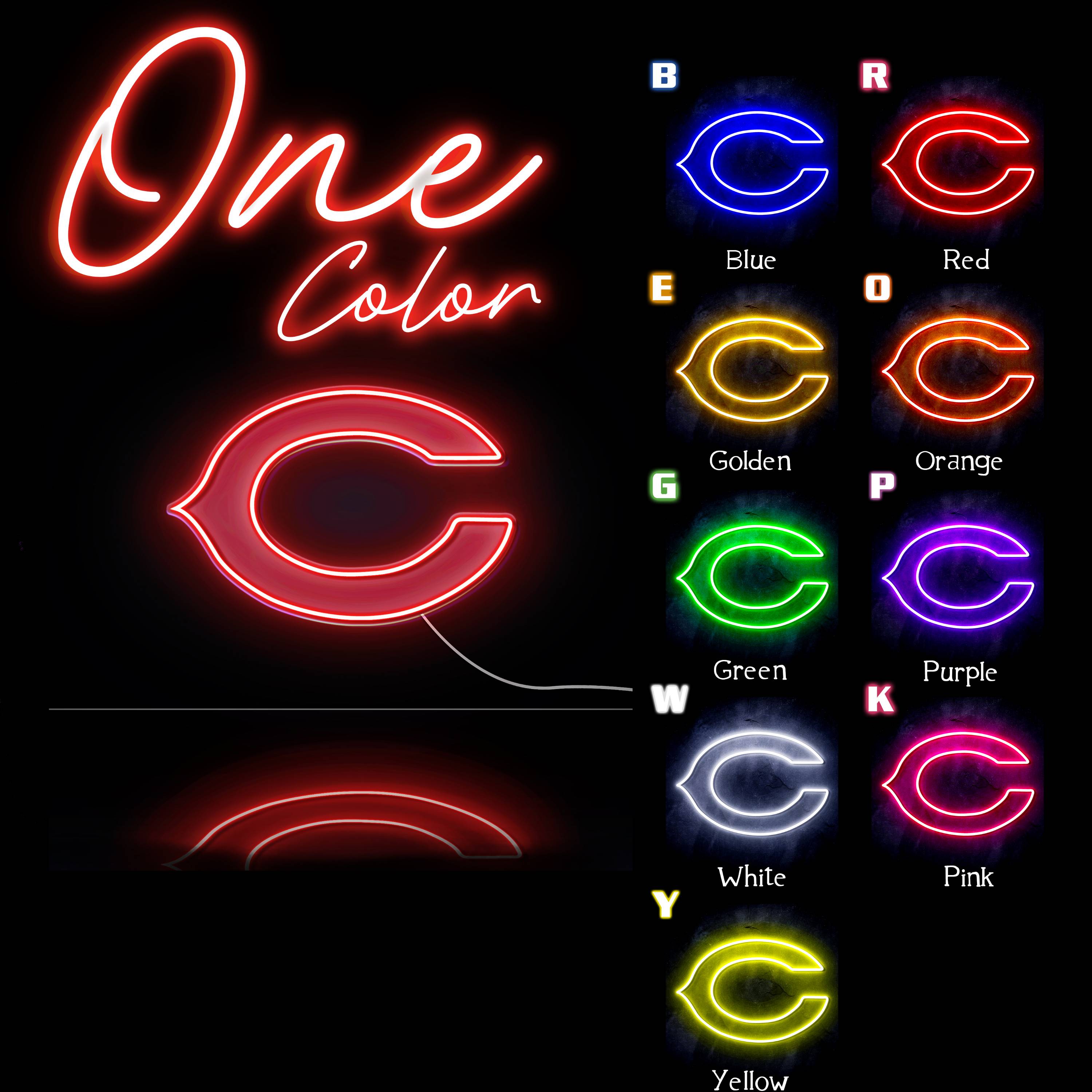 NFL Chicago Bears Large Flex Neon LED Sign