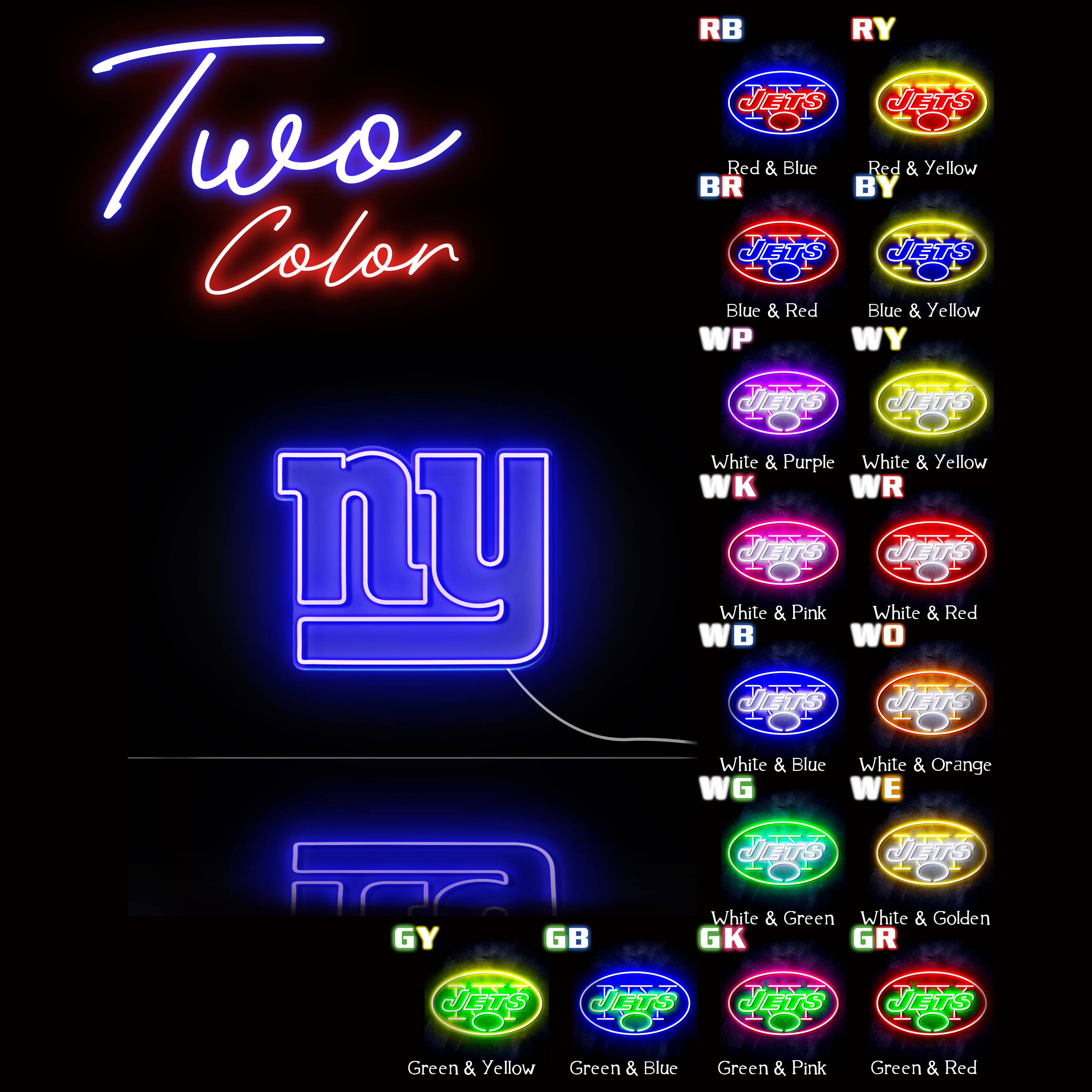 NFL New York Jets Large Flex Neon LED Sign
