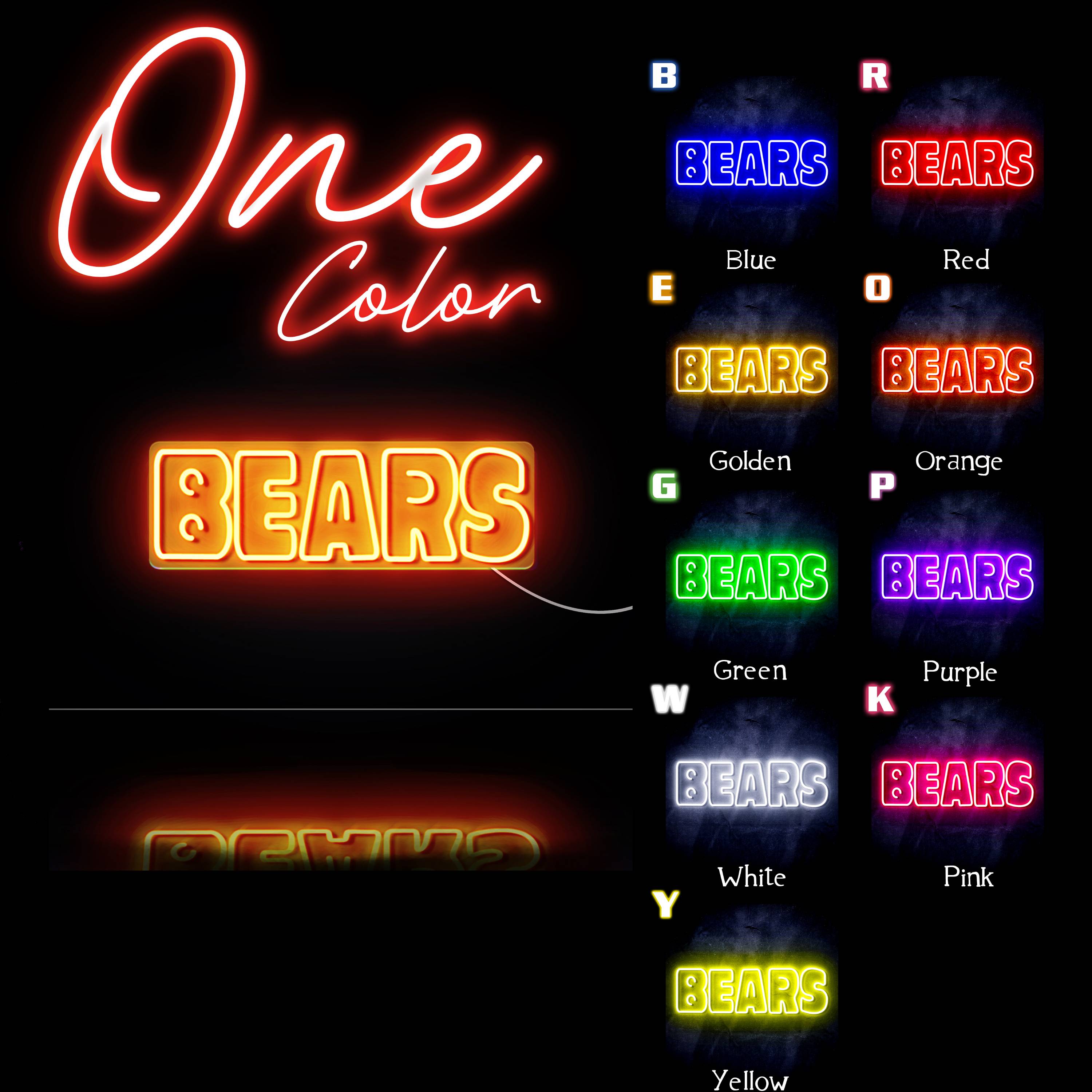 NFL BEARS Large Flex Neon LED Sign