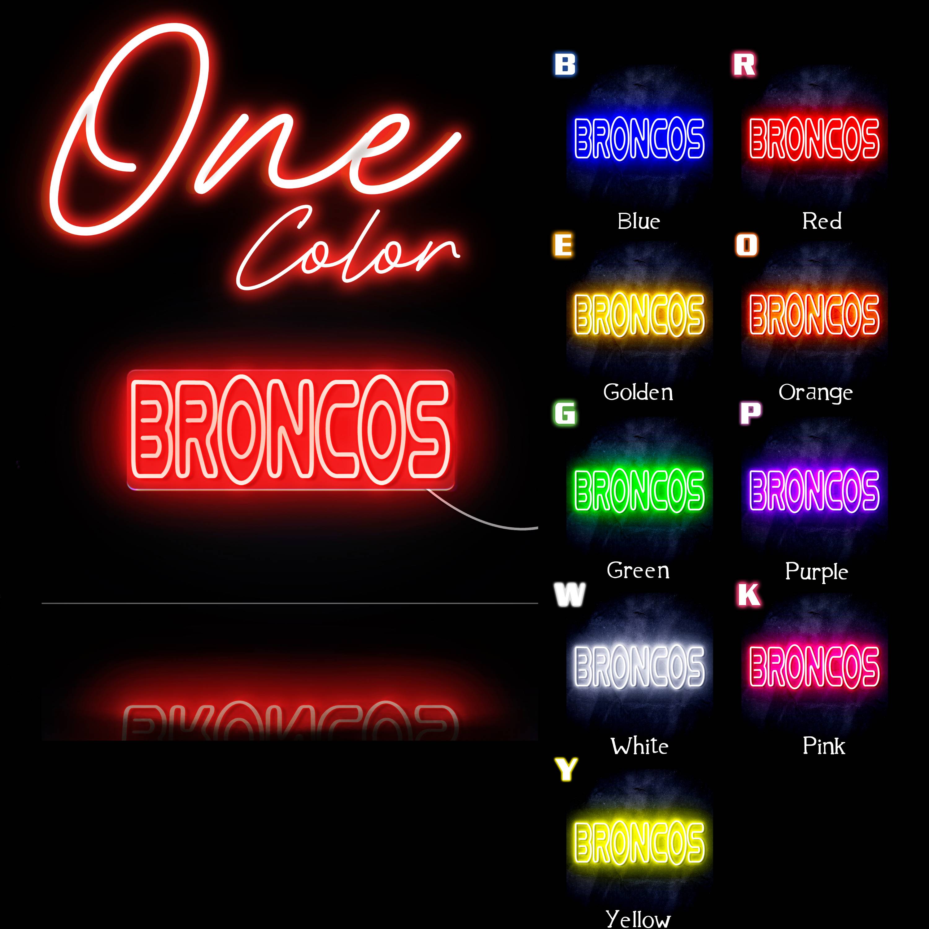 NFL BRONCOS Large Flex Neon LED Sign