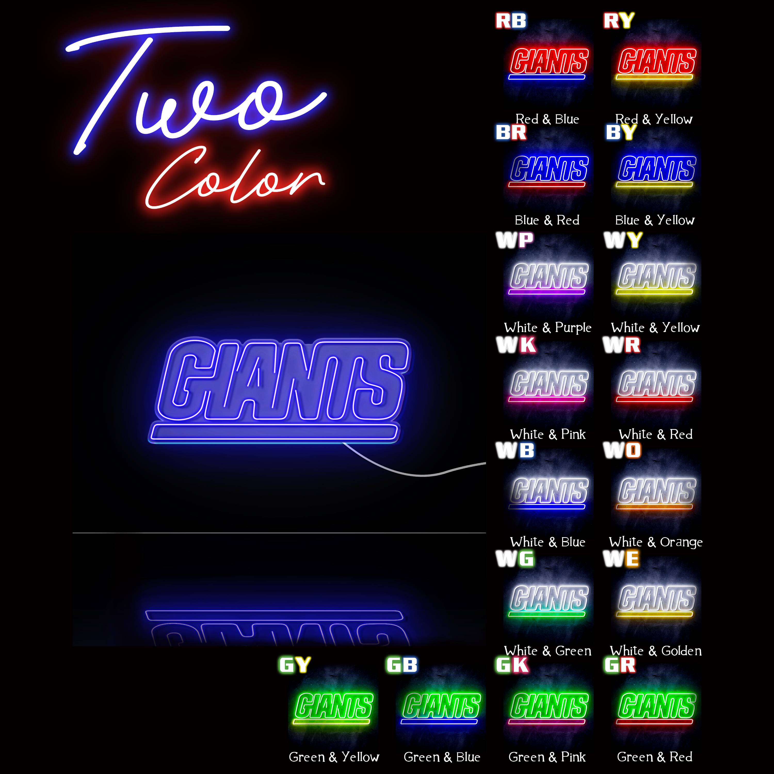 NFL GIANTS Large Flex Neon LED Sign