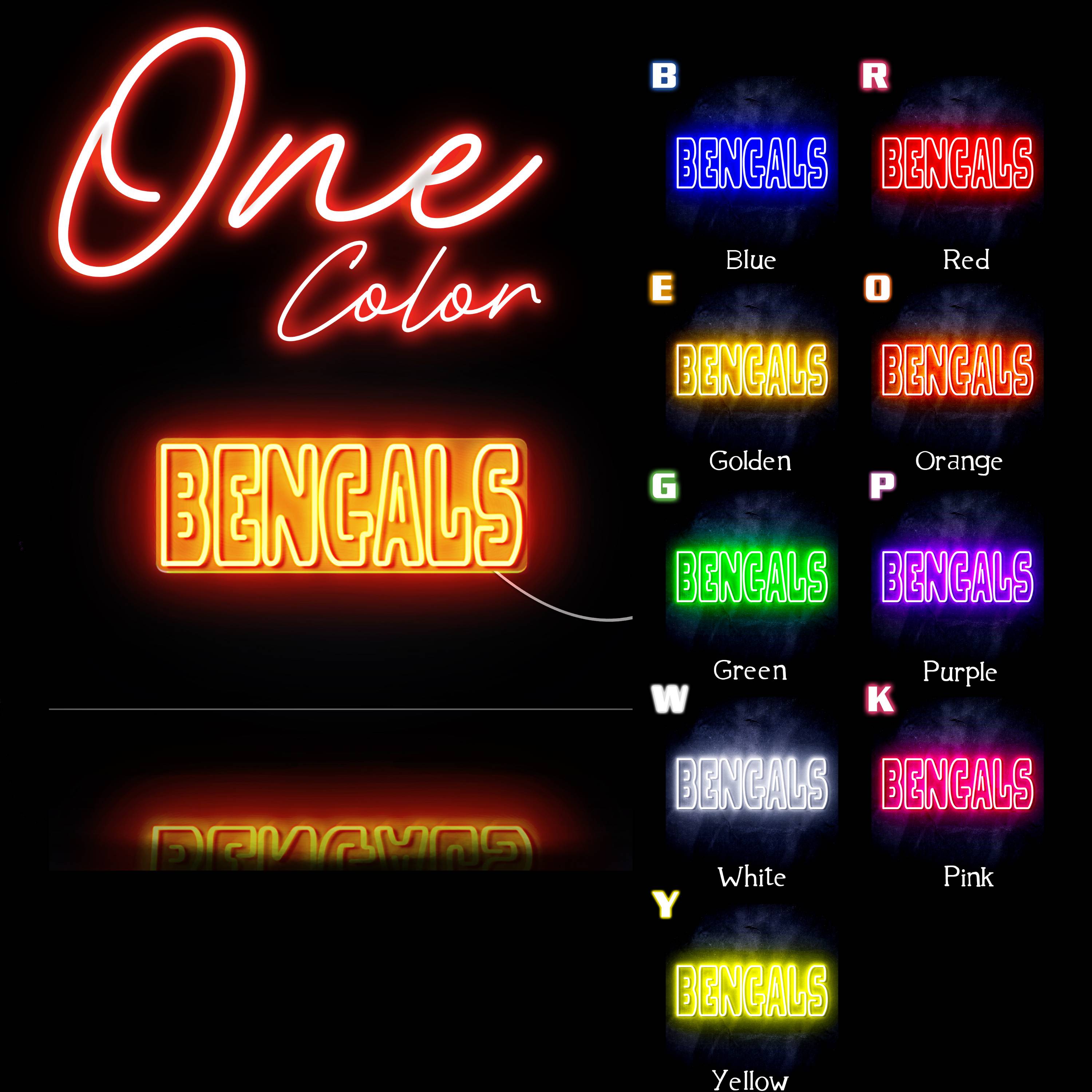 NFL BENGALS Large Flex Neon LED Sign