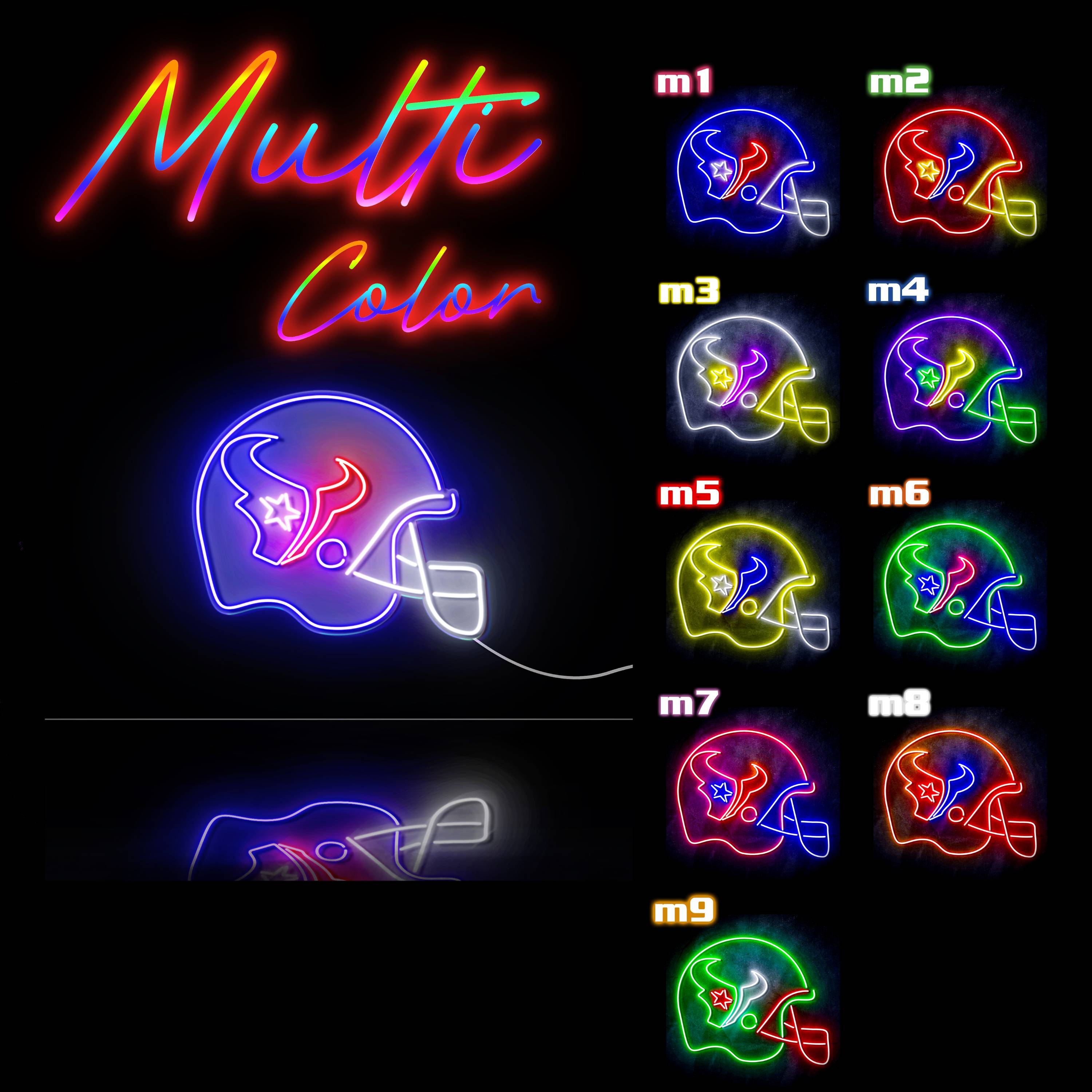 NFL Helmet Houston Texans Large Flex Neon LED Sign