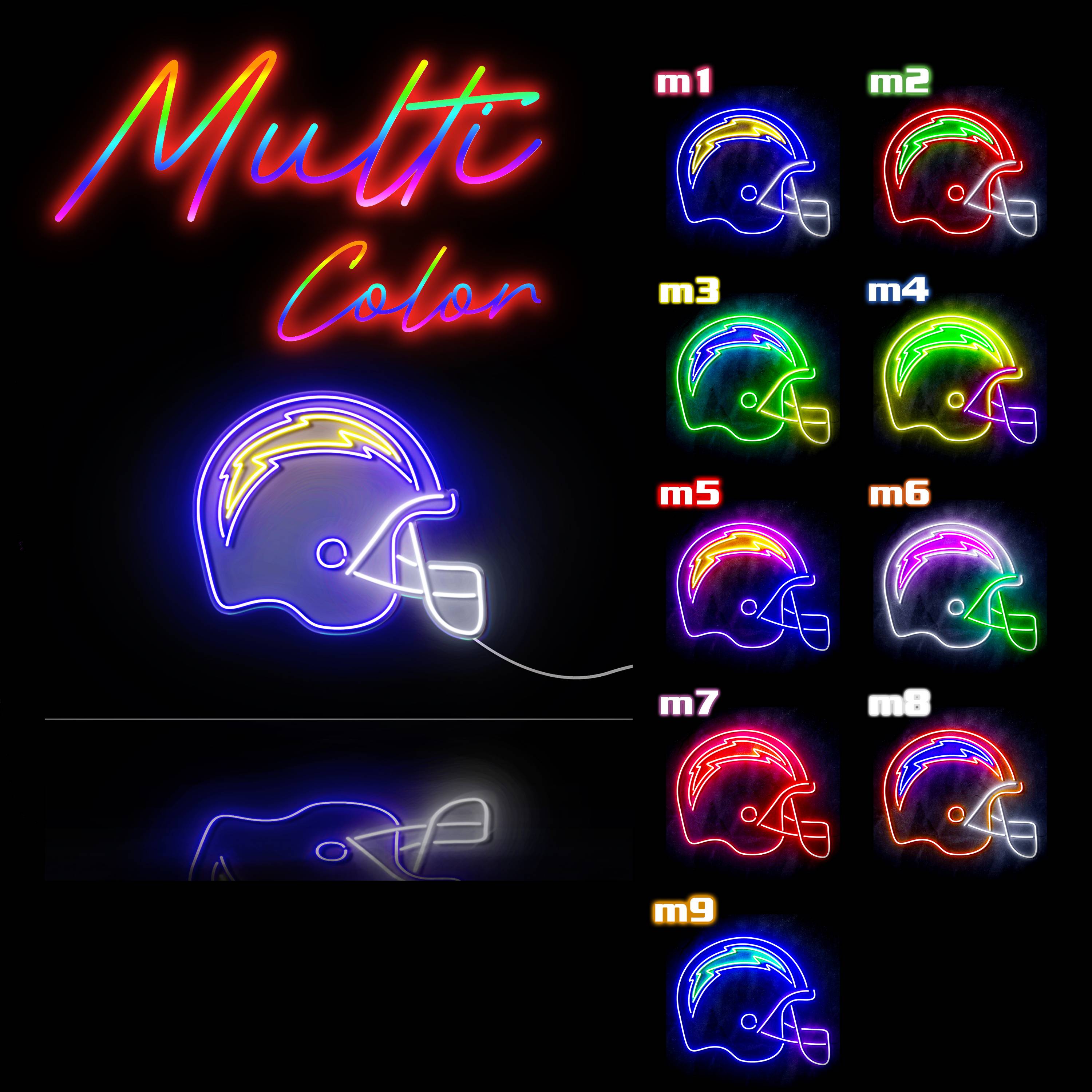 NFL Helmet Los Angeles Chargers Large Flex Neon LED Sign