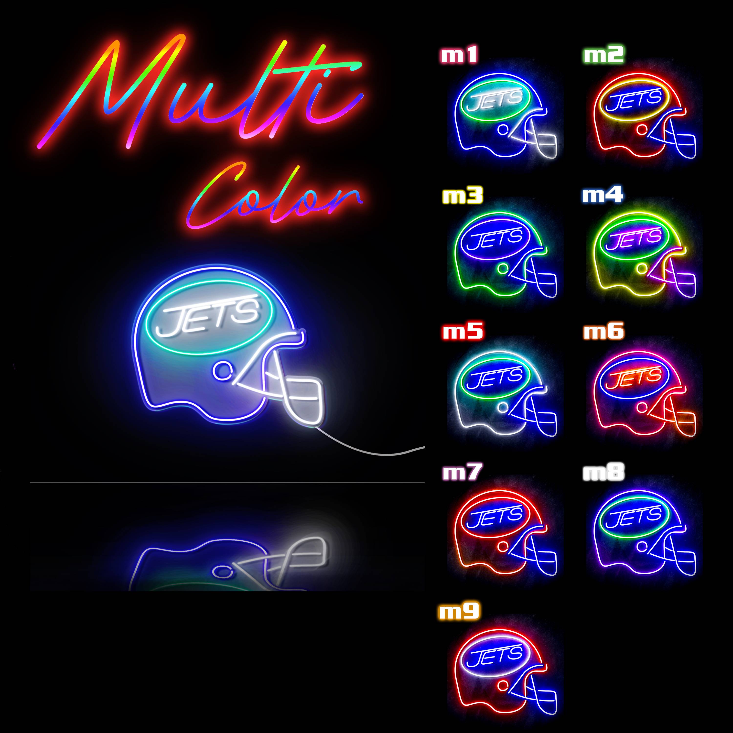 NFL Helmet New York Jets Large Flex Neon LED Sign