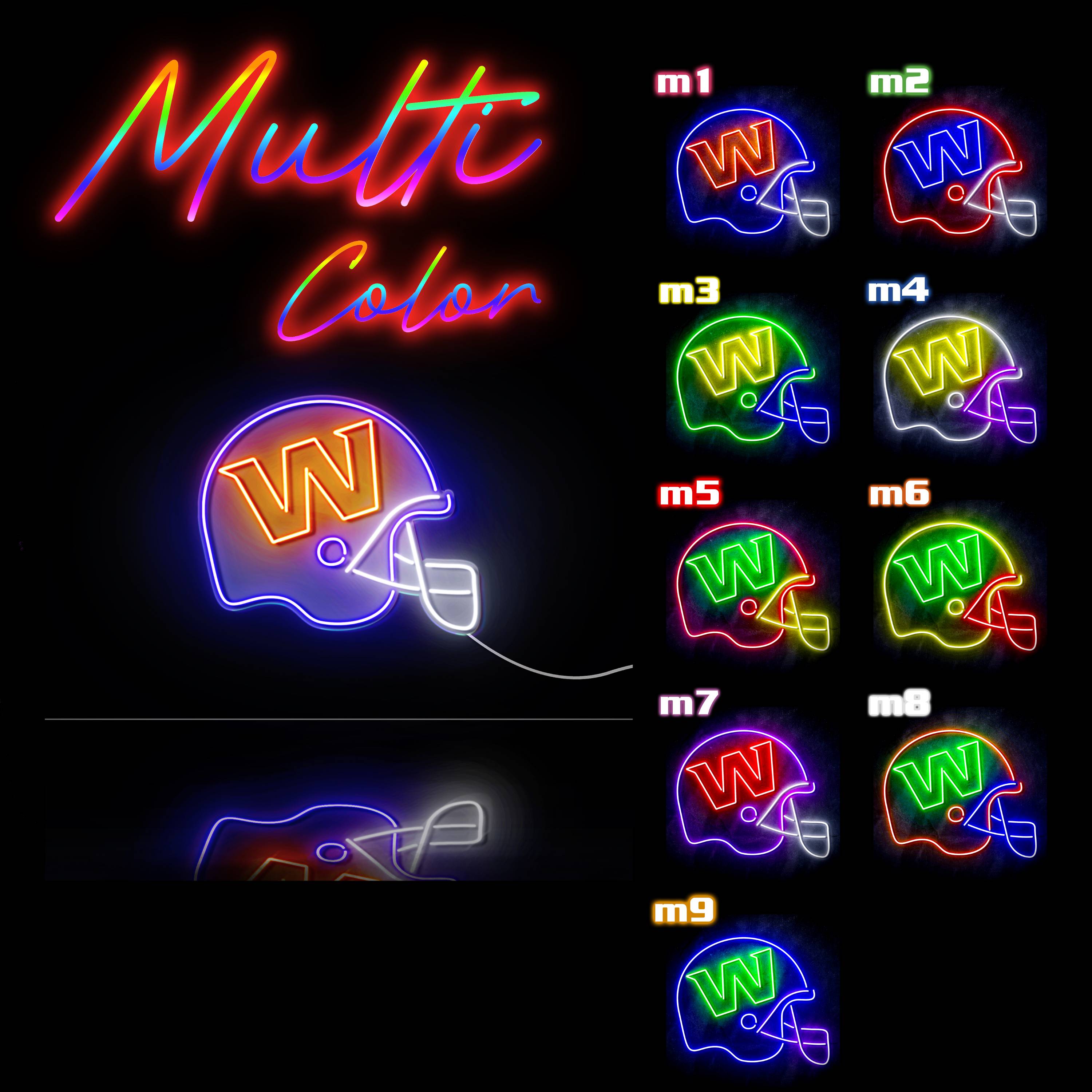 NFL Helmet Washington Commanders Large Flex Neon LED Sign