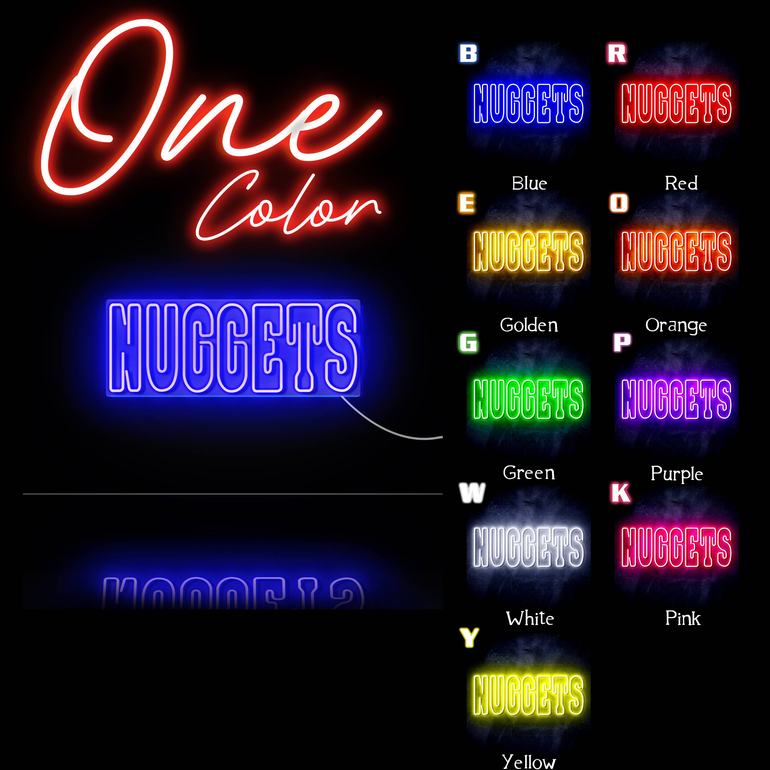 NBA Denver Nuggets Large Flex Neon LED Sign