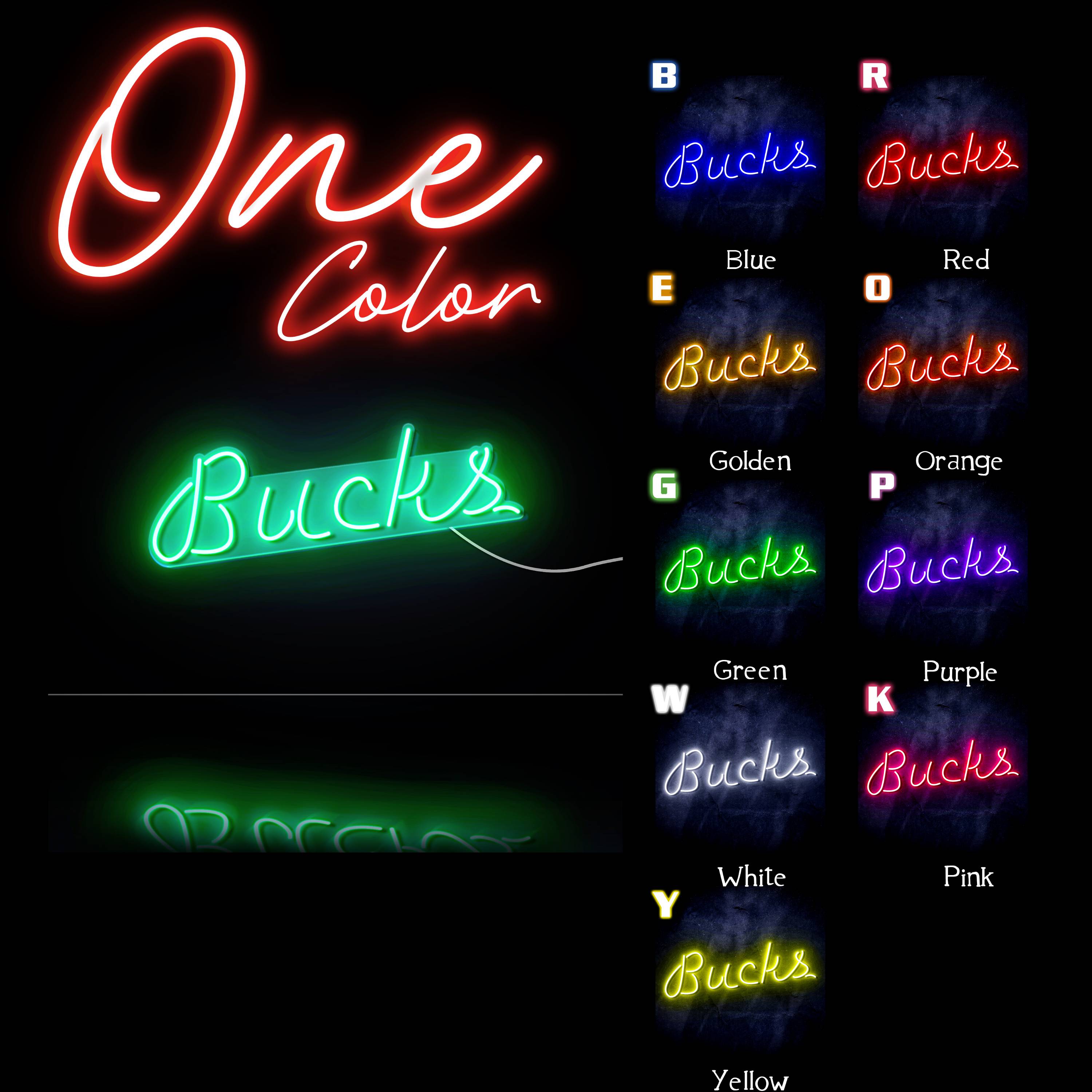 NBA Milwaukee Bucks Large Flex Neon LED Sign