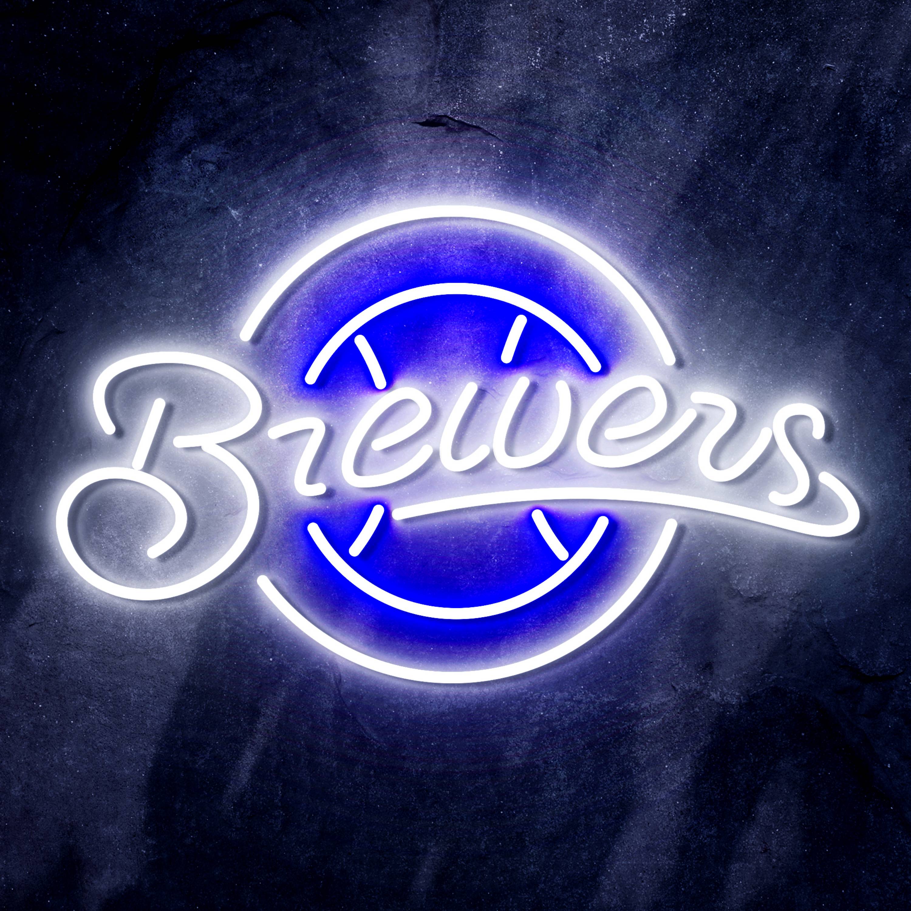 MLB Milwaukee Brewers Bar Neon Flex LED Sign