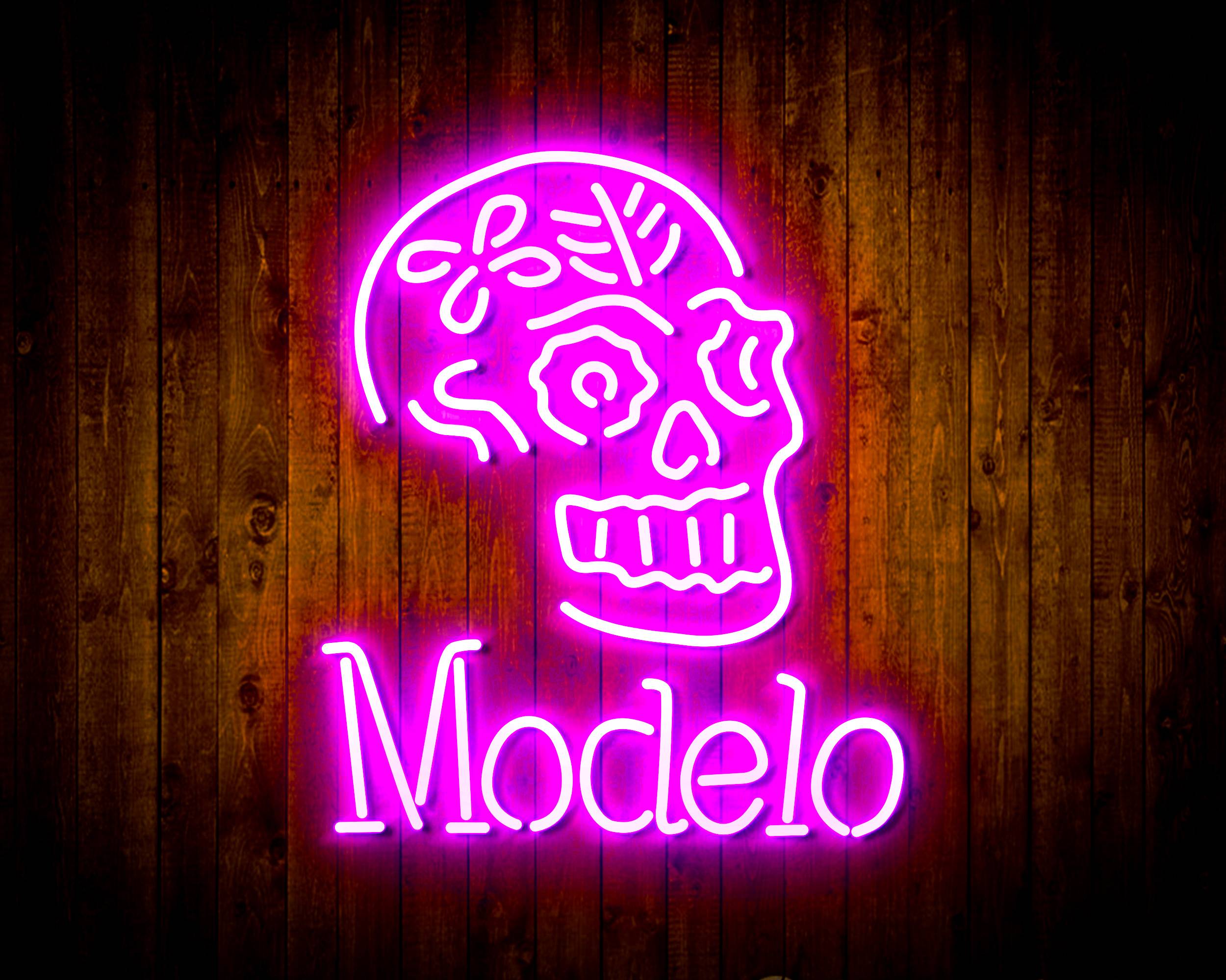 Modelo Beer with Skull Handmade Neon Flex LED Sign | PRO LED SIGN