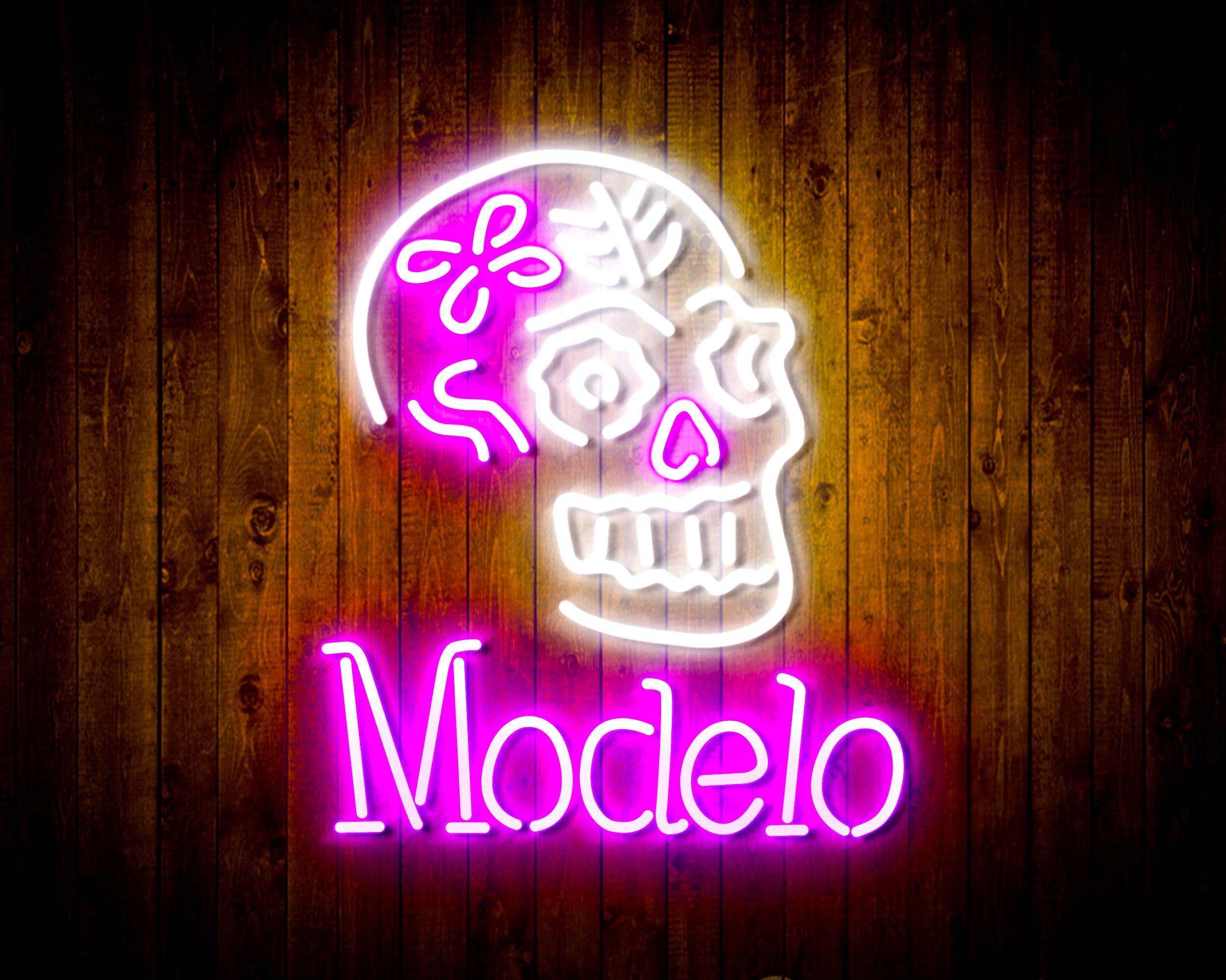 Modelo Beer with Skull Handmade Neon Flex LED Sign
