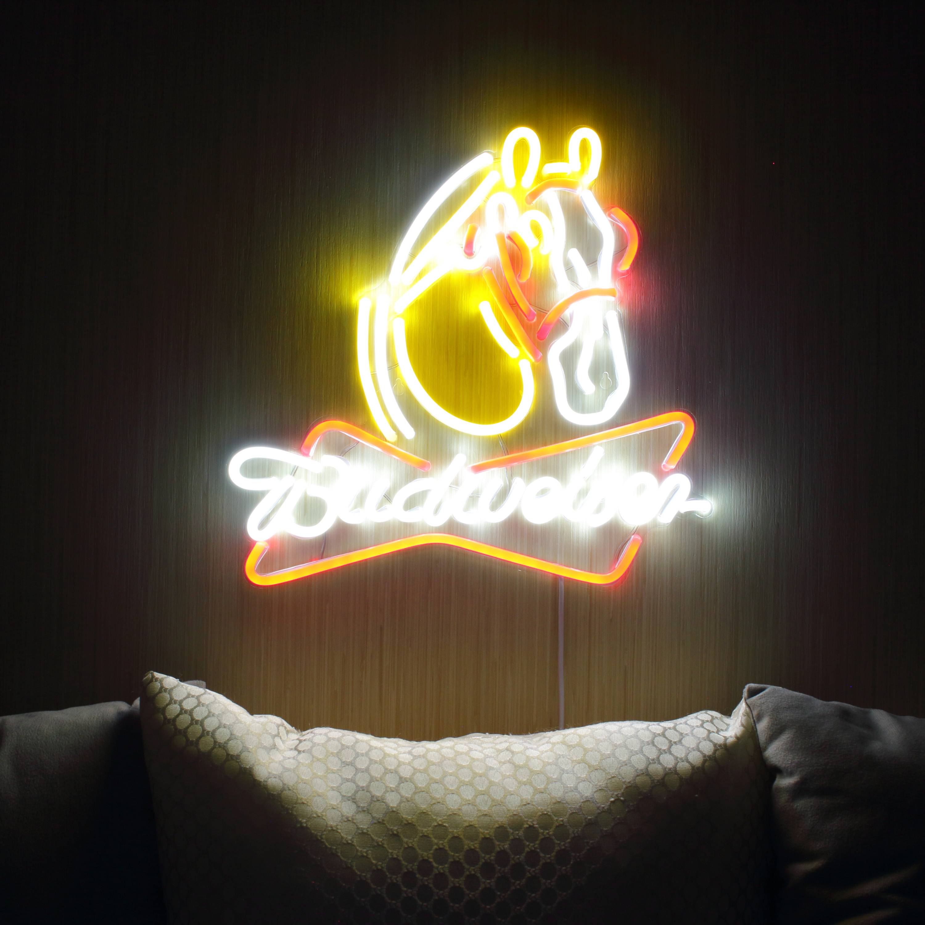 Budweiser with Horse Head Large Flex Neon LED Sign