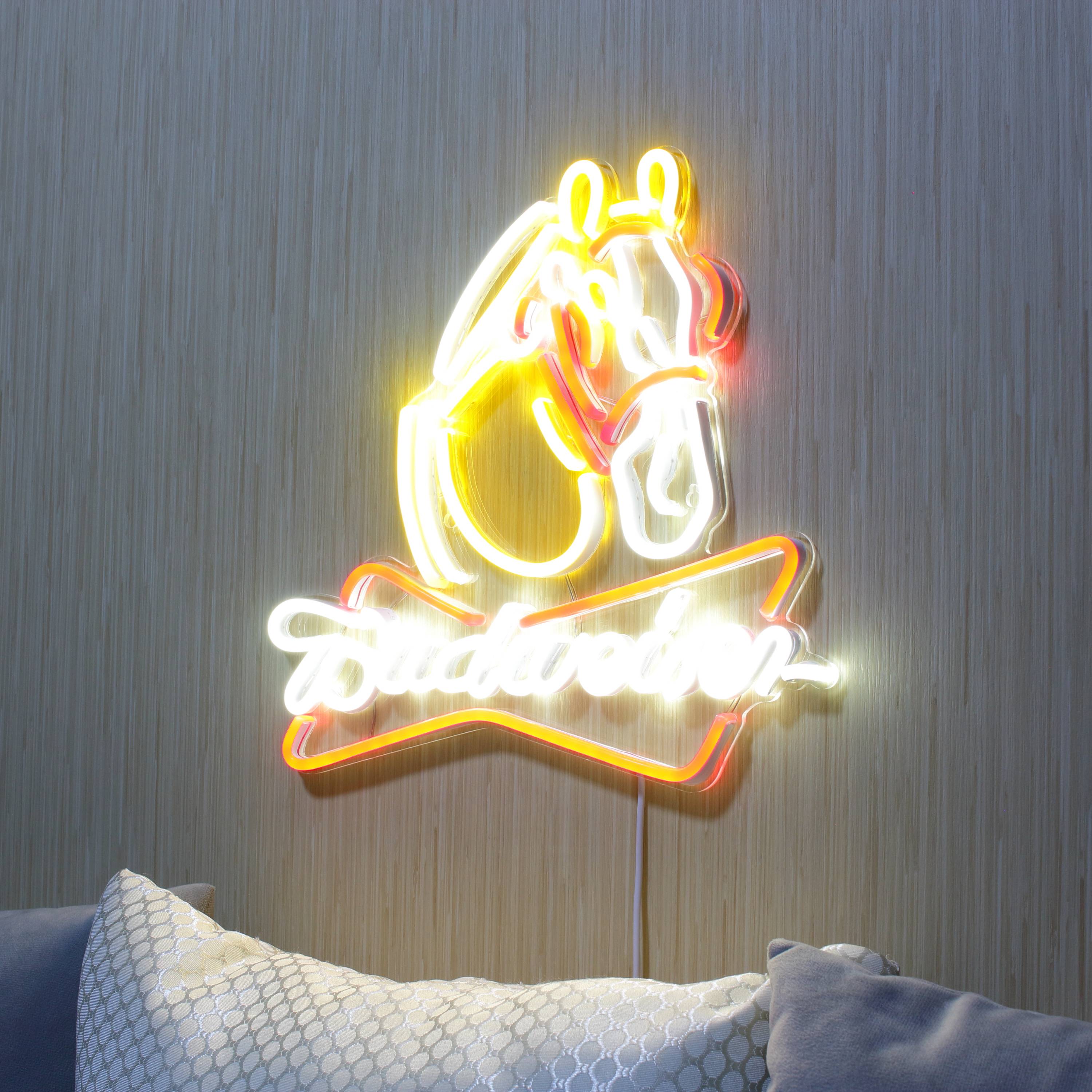 Budweiser with Horse Head Large Flex Neon LED Sign