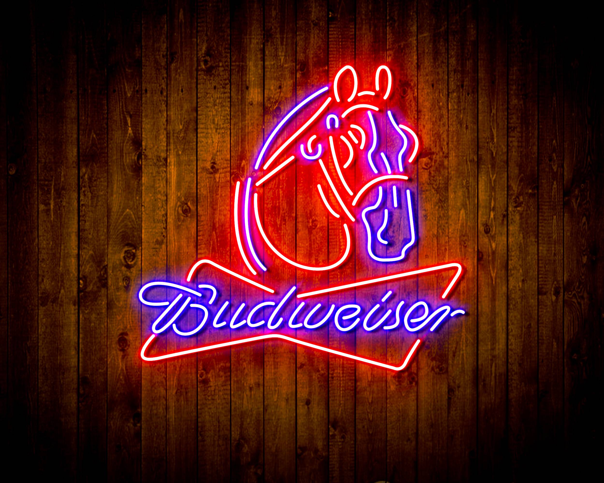 Budweiser with Horse Head Handmade Neon Flex LED Sign