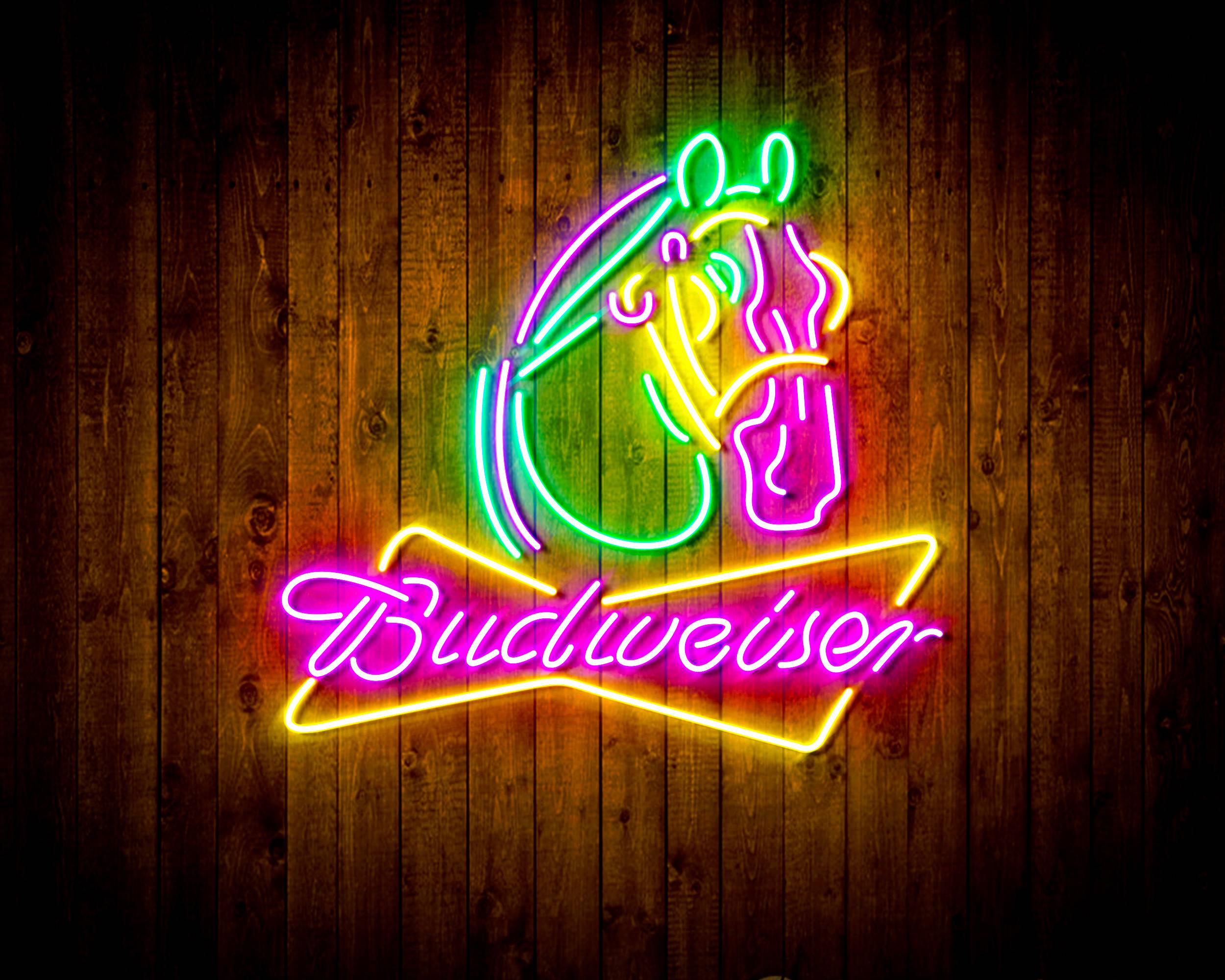 Budweiser with Horse Head Handmade Neon Flex LED Sign