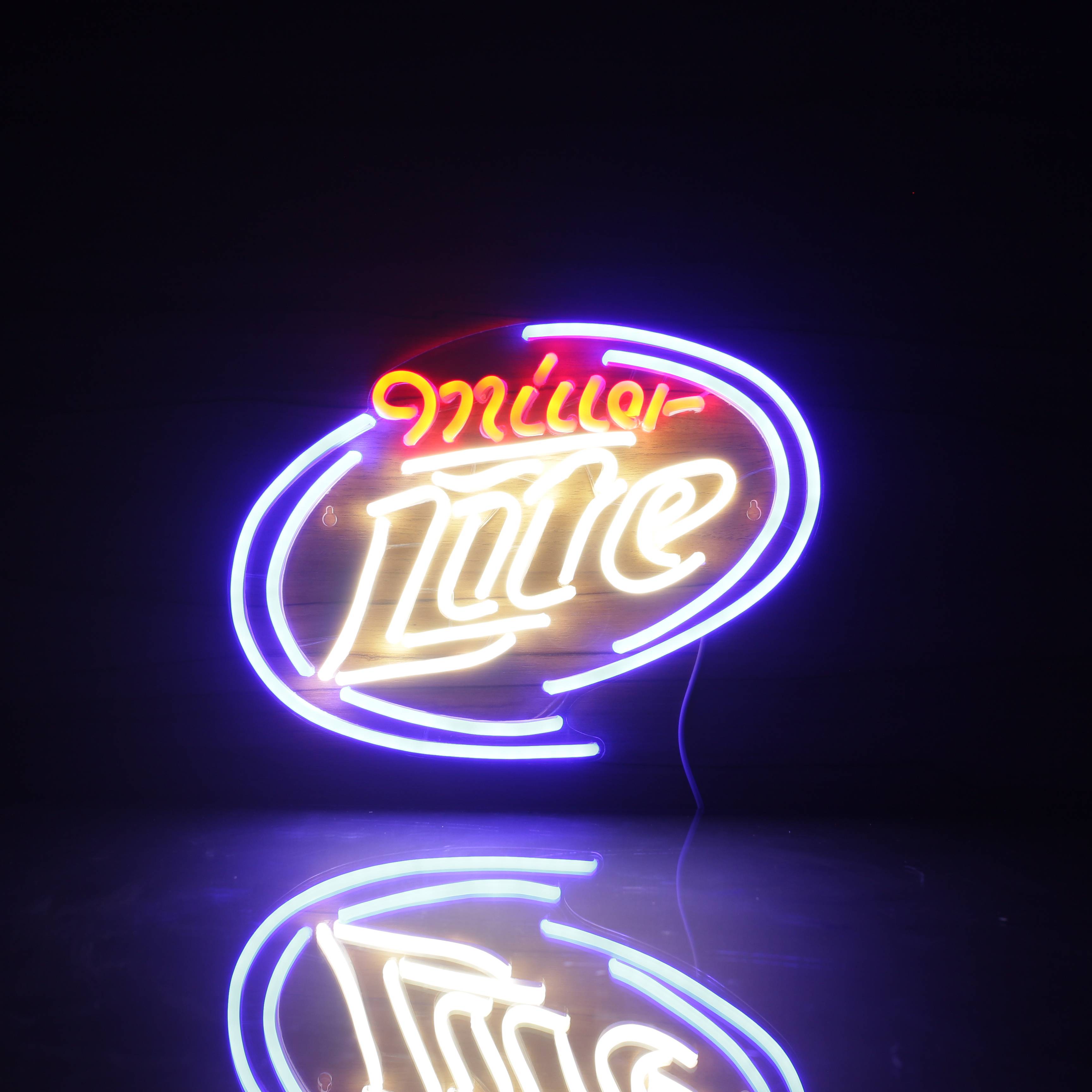 Miller Lite 2 Handmade Neon Flex LED Sign
