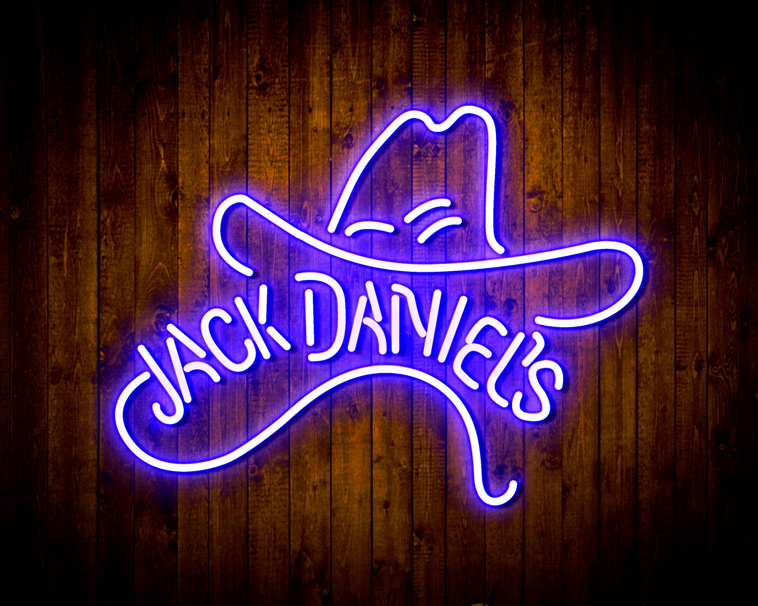 Jack Daniel's with Hat Handmade Neon Flex LED Sign