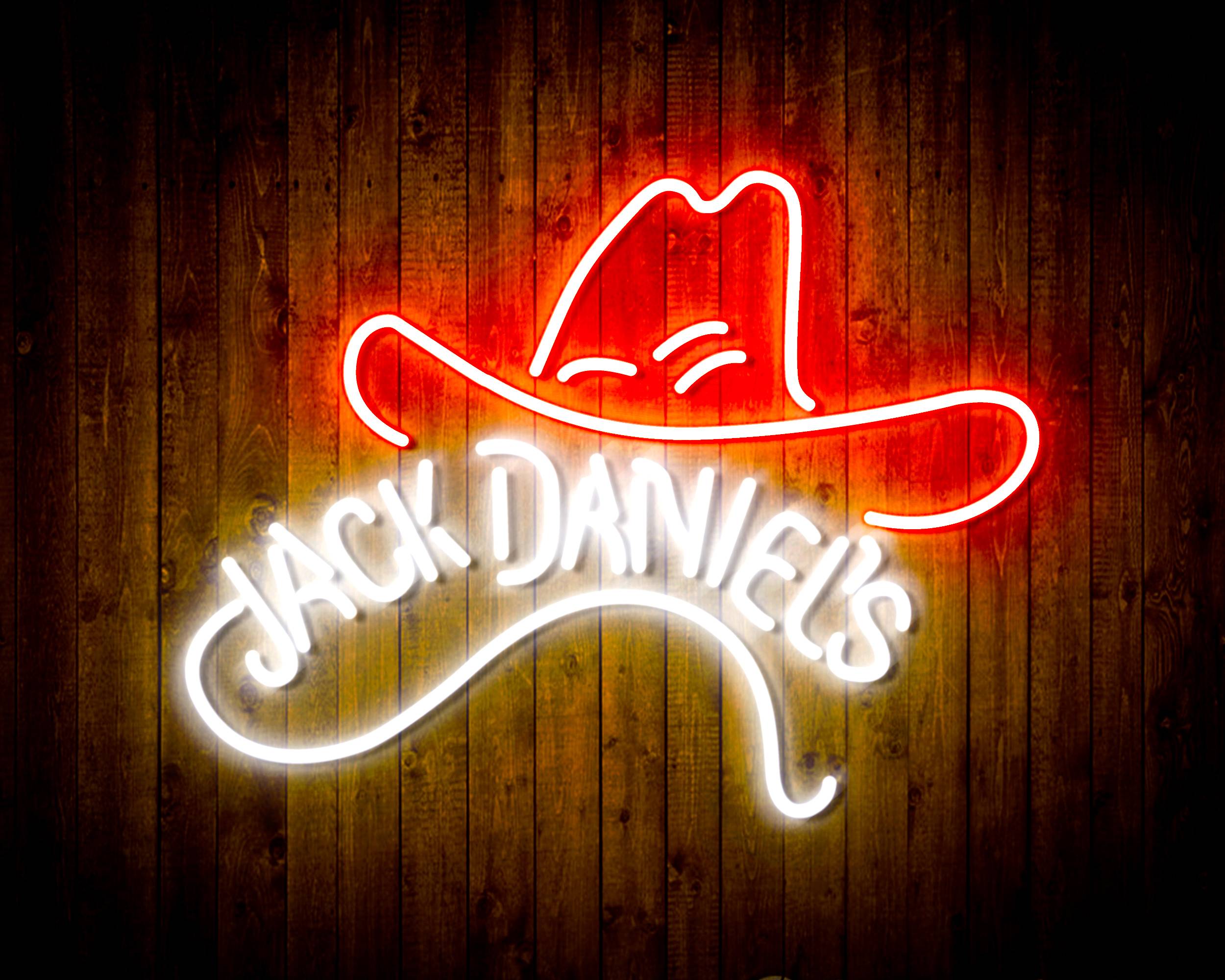 Jack Daniel's with Hat Handmade Neon Flex LED Sign