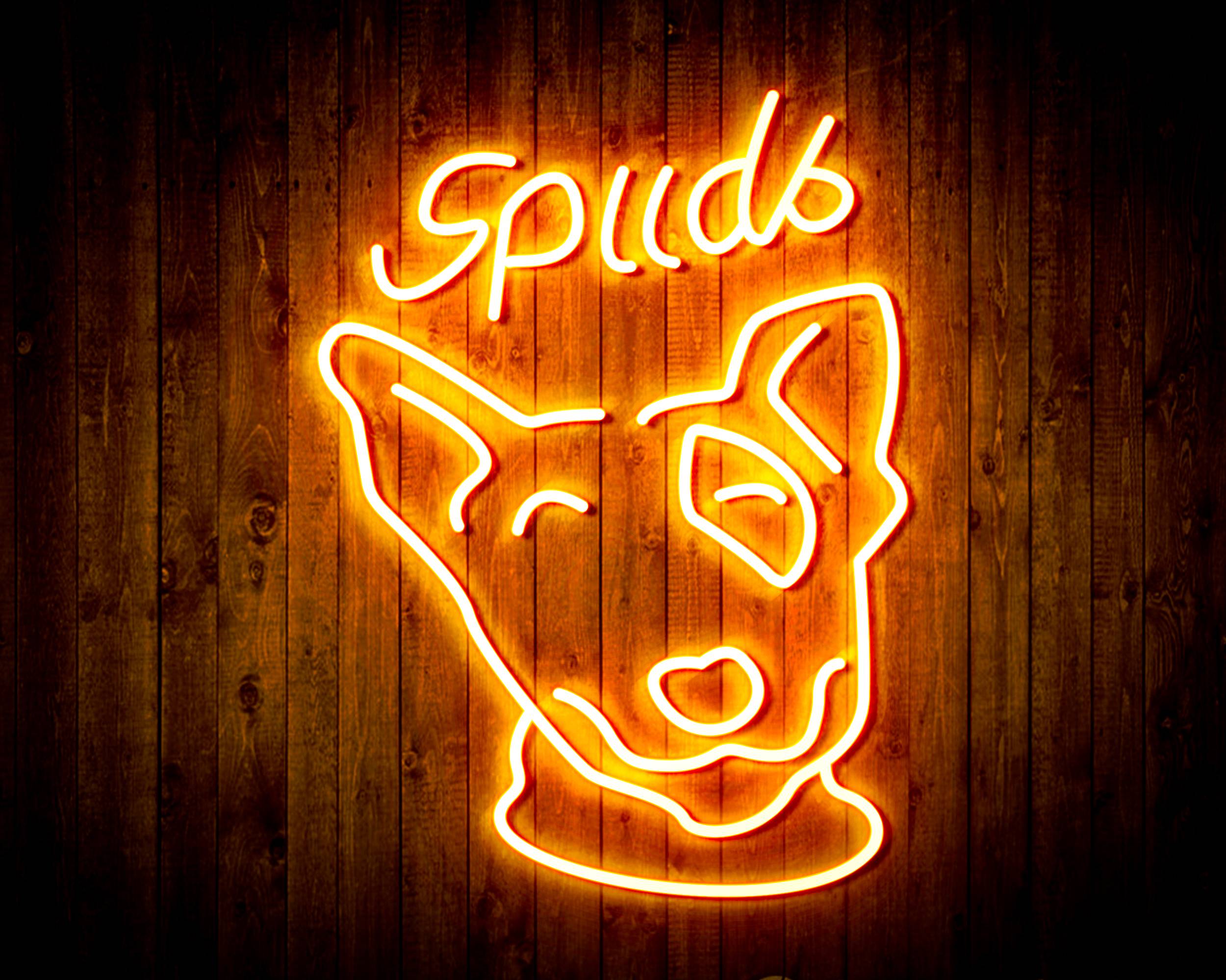 Spuds Bud Light Handmade Neon Flex LED Sign