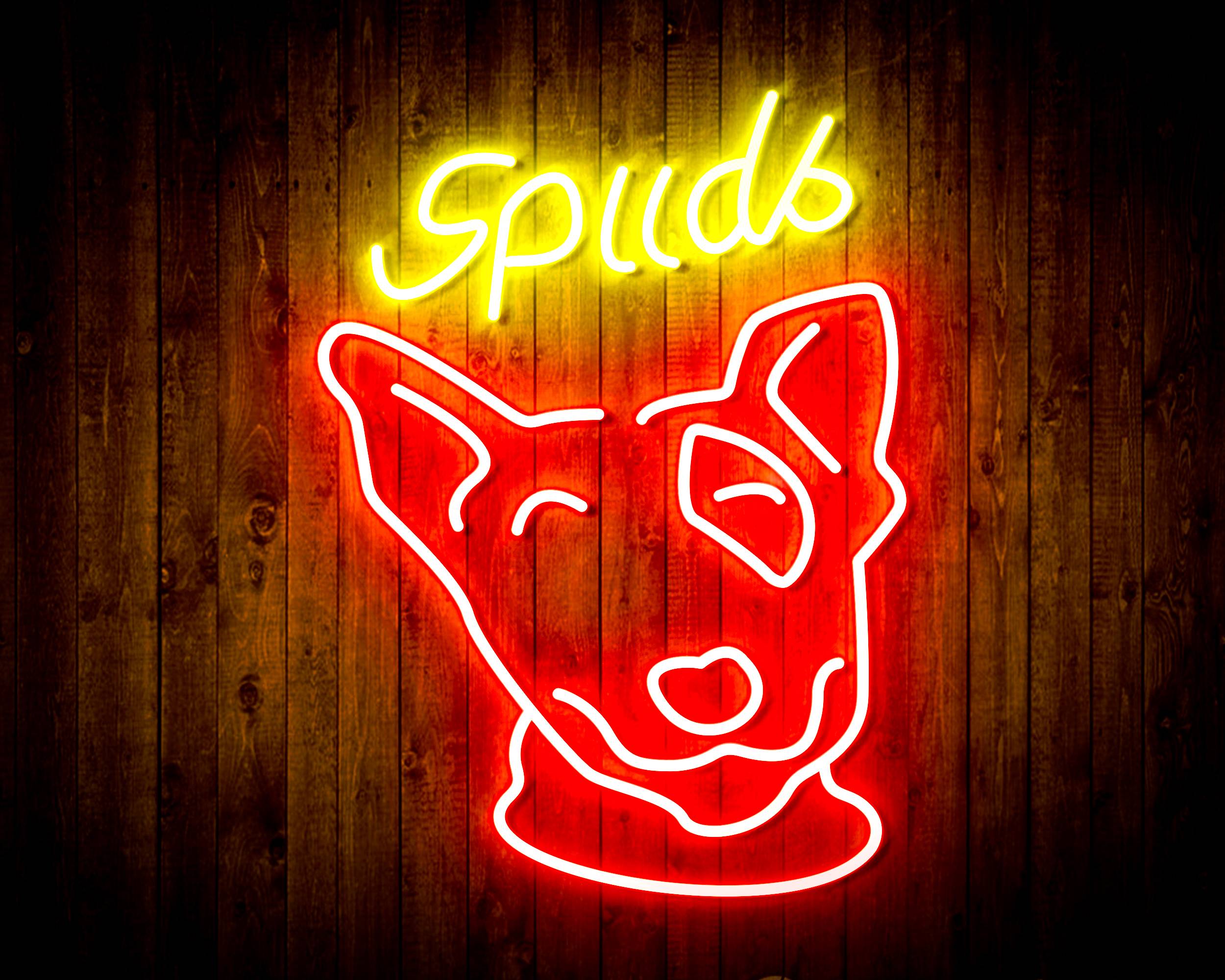 Spuds Bud Light Handmade Neon Flex LED Sign