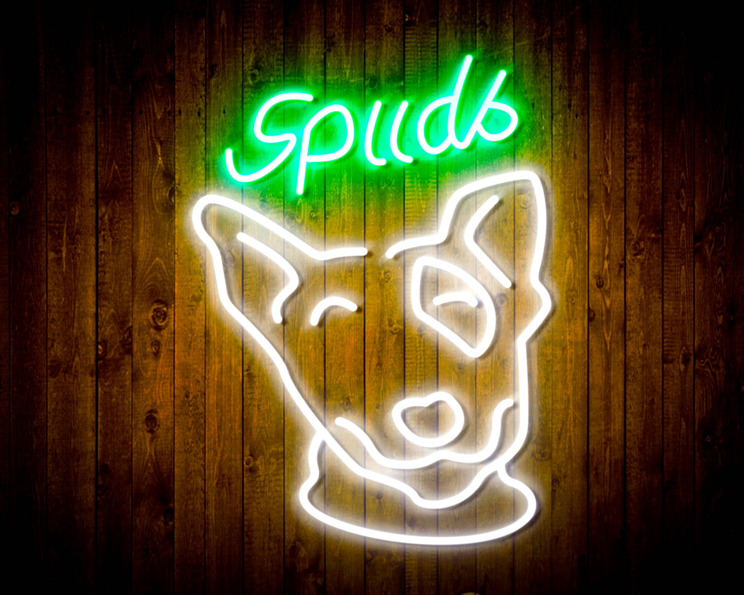 Spuds Bud Light Handmade Neon Flex LED Sign